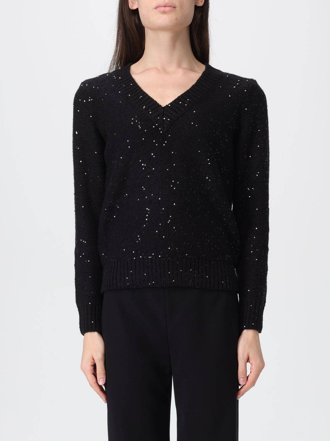 Mc2 Saint Barth Eleara Sequin-embellished Sweater In Black