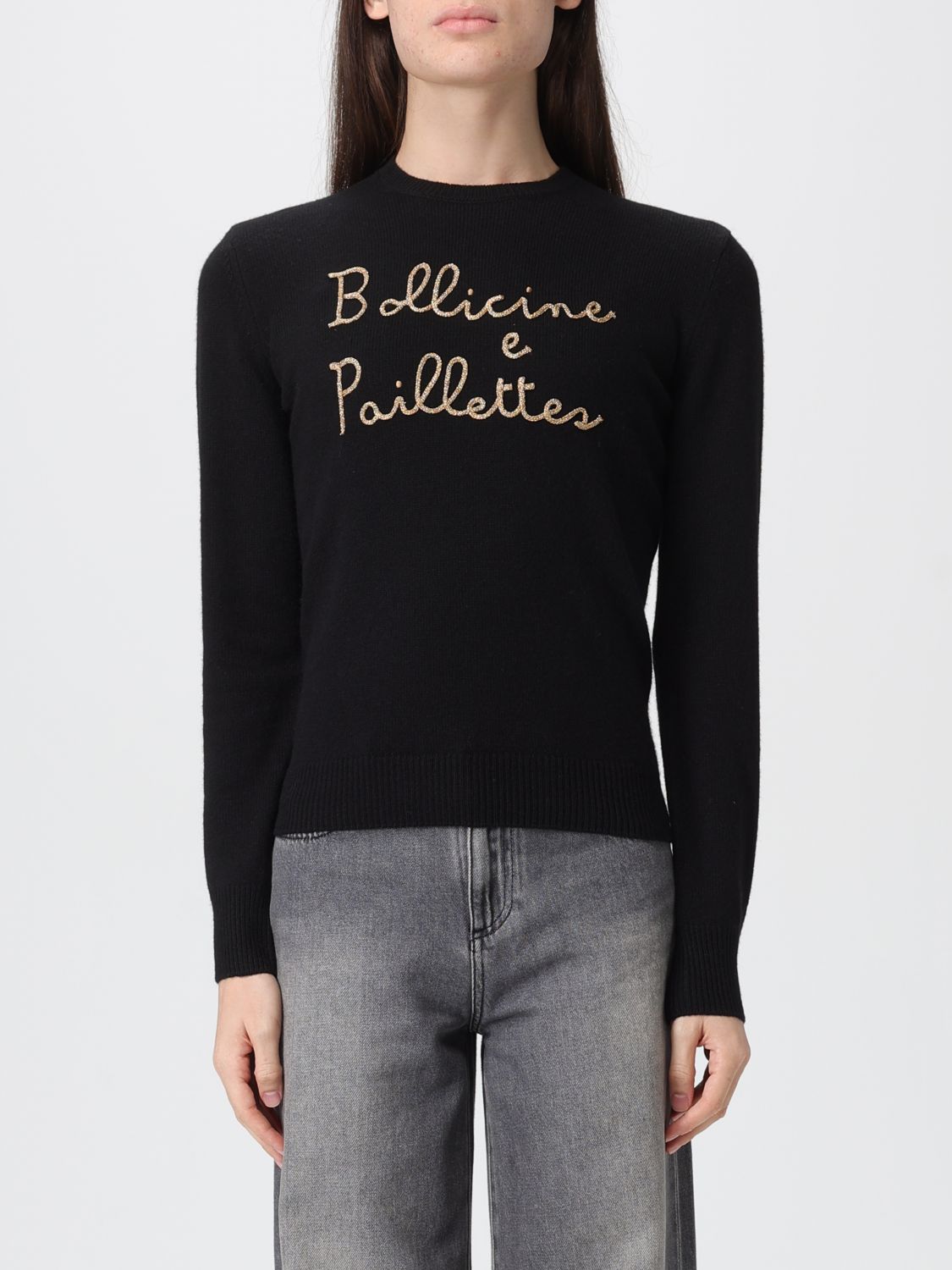 Mc2 Saint Barth New Queen Wool Blend Sweater In Black