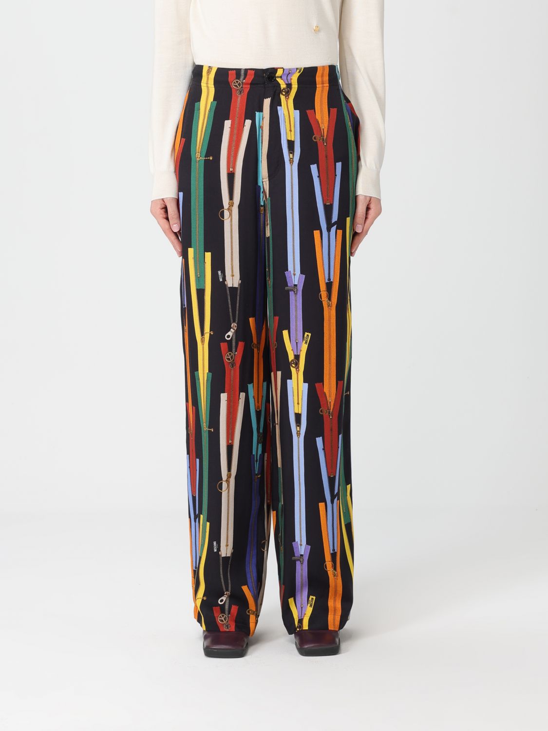 Moschino Pants  Jeans Woman Color Black In Multi