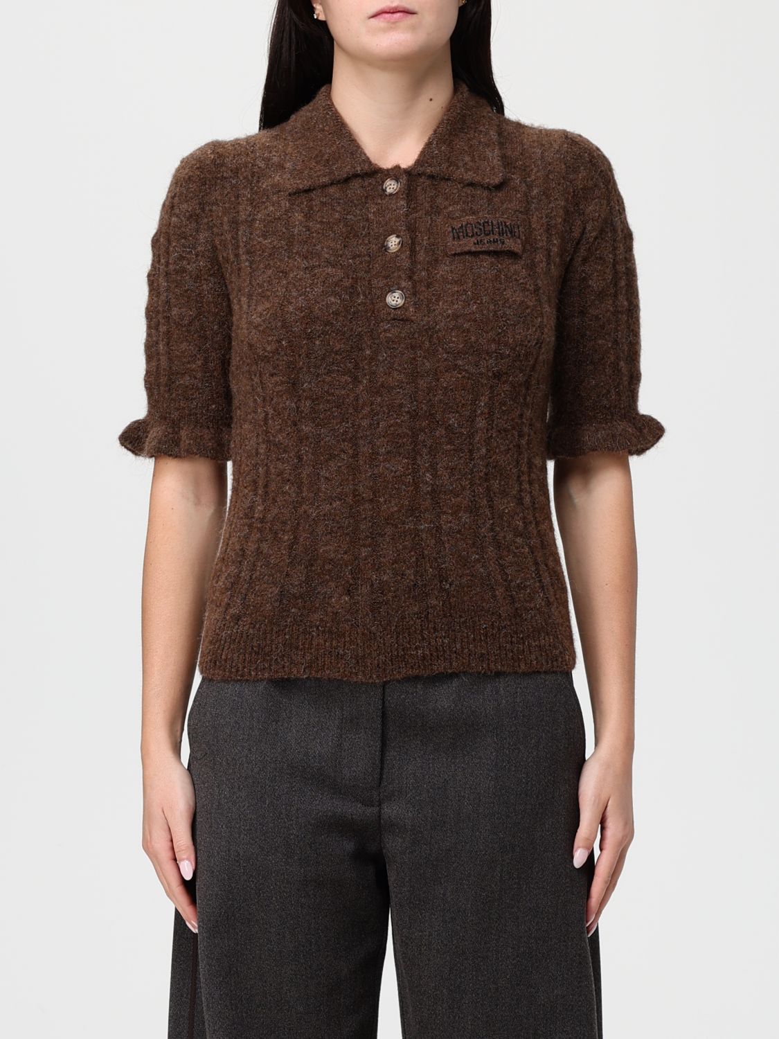 Moschino Polo Shirt  Jeans Woman Color Brown In Brown