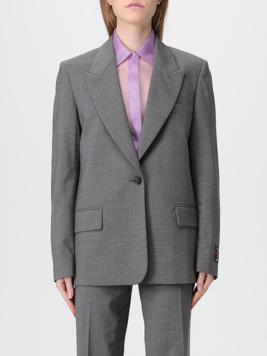 Msgm Blazer  Woman Color Grey In Gray