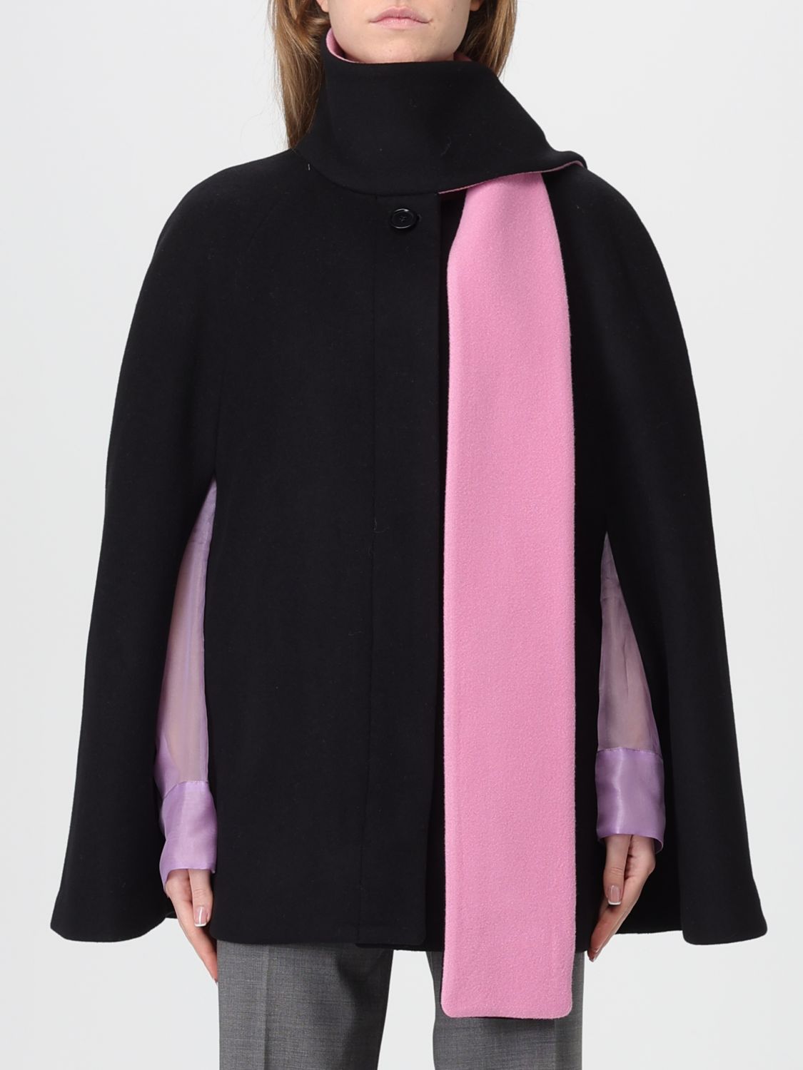 Msgm Coat  Woman Color Black In Black