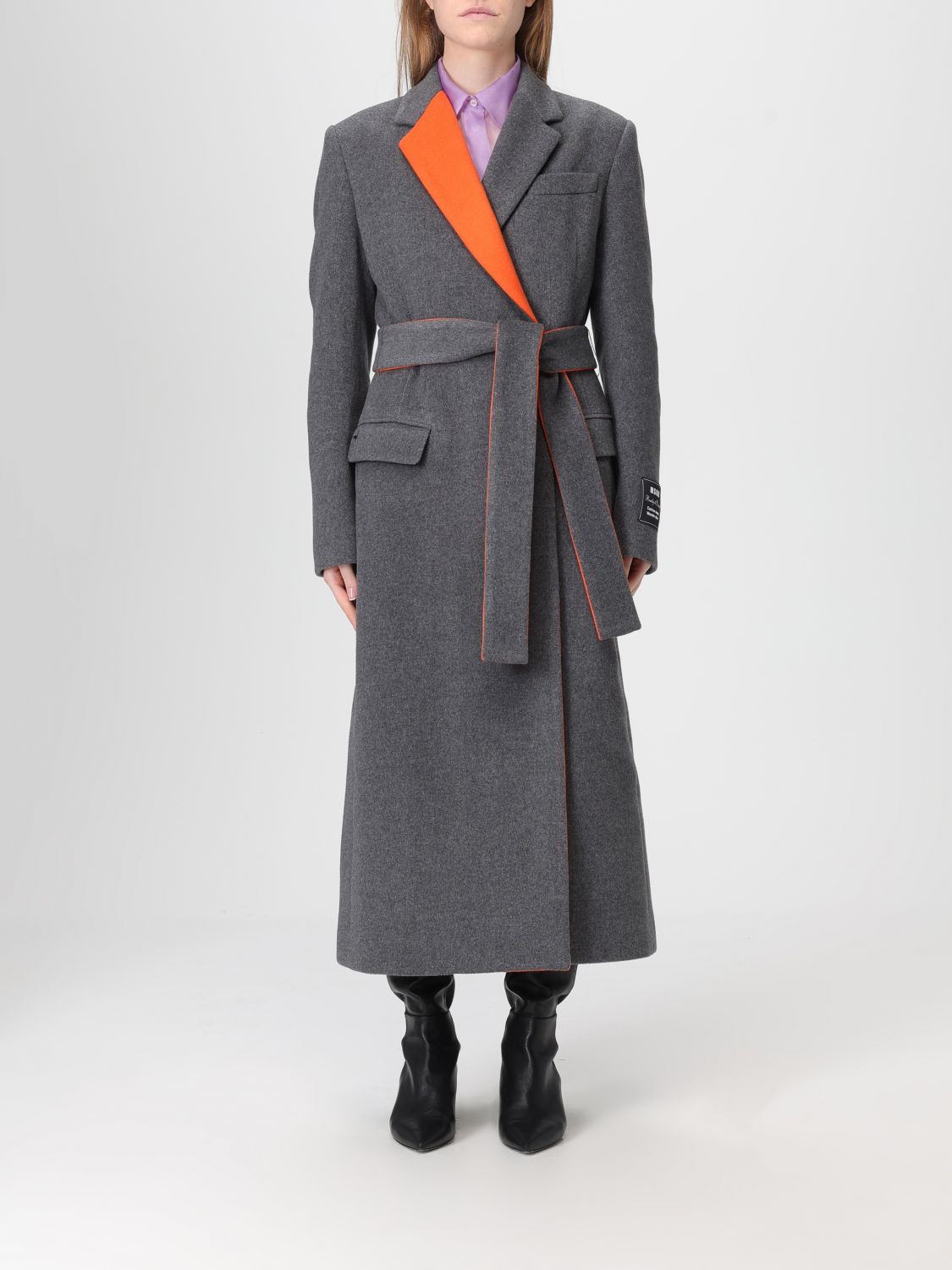 Msgm Coat  Woman Color Grey In Gray