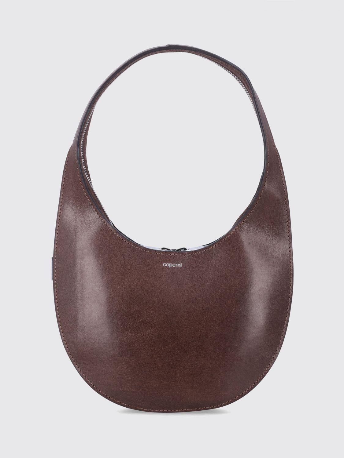 Coperni Small Curved Shoulder Bag Top Handle In Brown