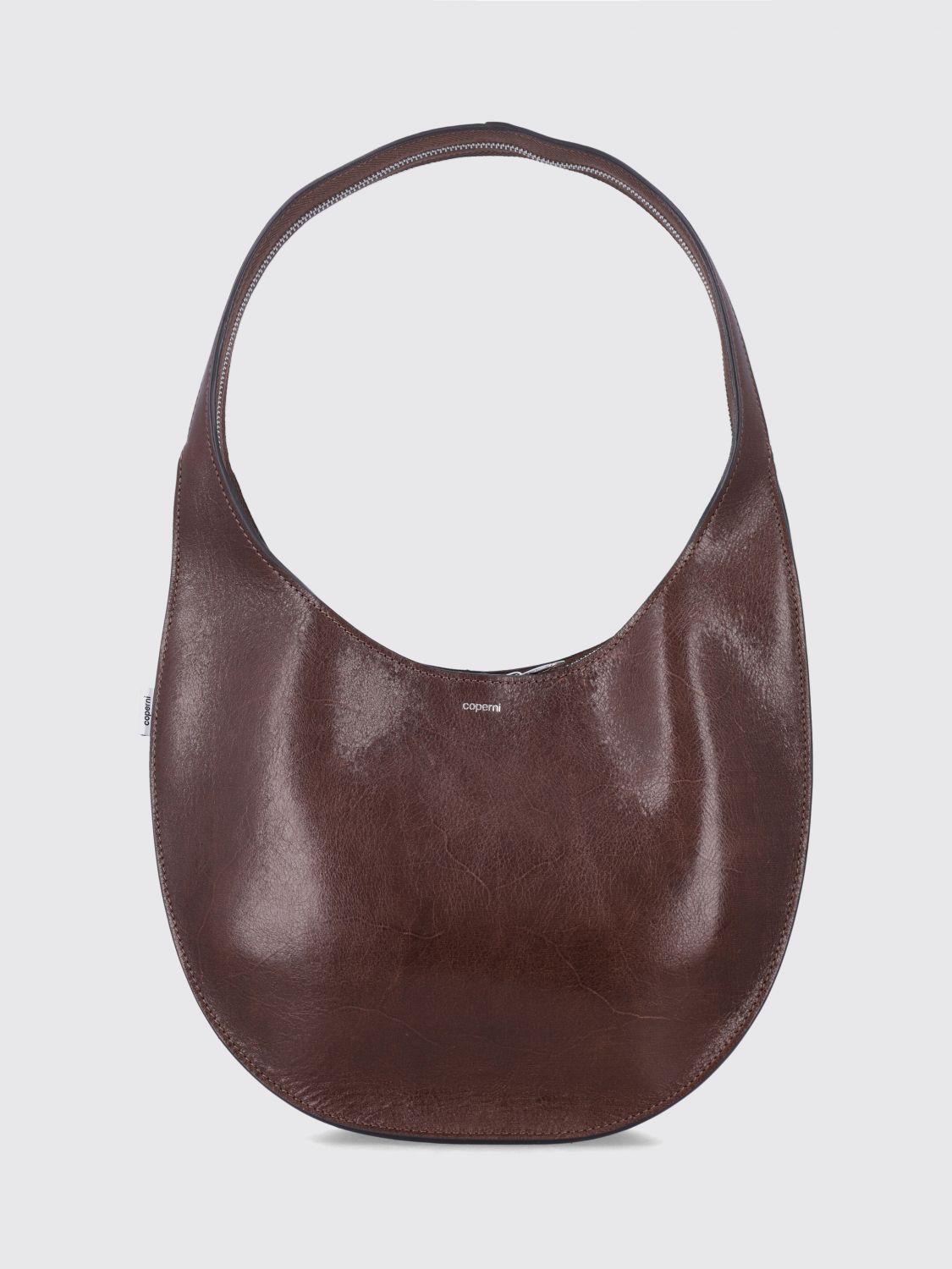 Coperni Small Curved Shoulder Bag Top Handle In Brown