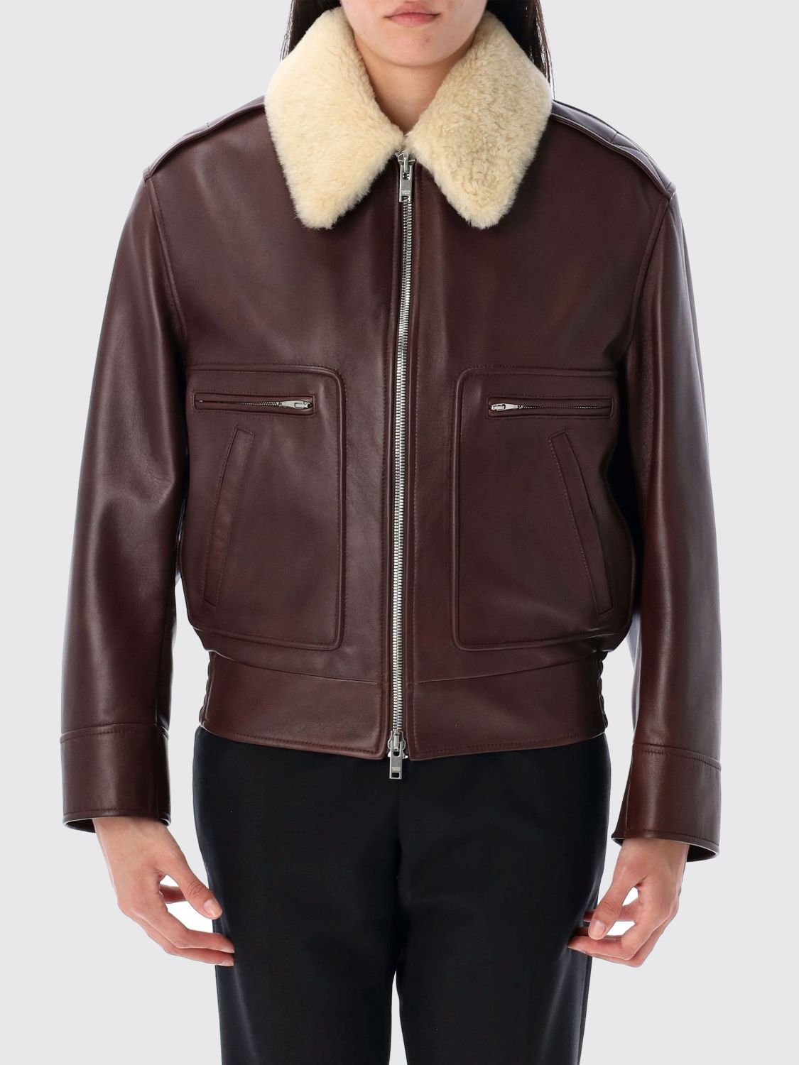 Bottega Veneta Coat  Woman Color Leather In Brown