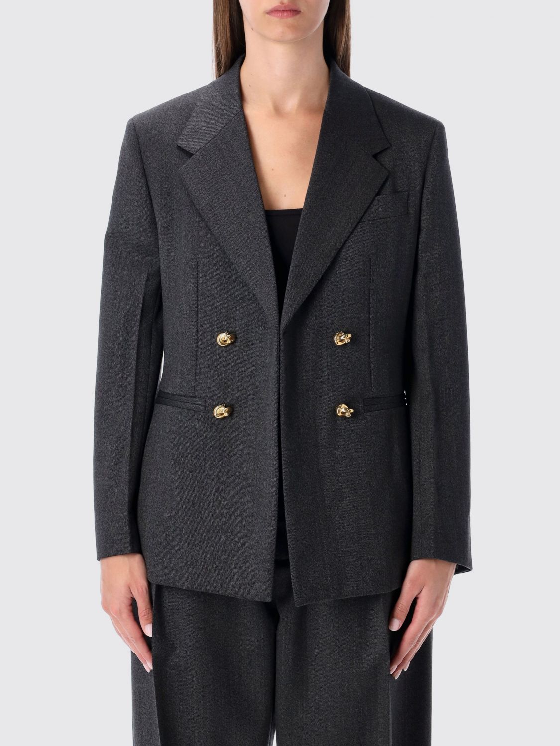 Bottega Veneta Jacket  Woman Color Charcoal In Black