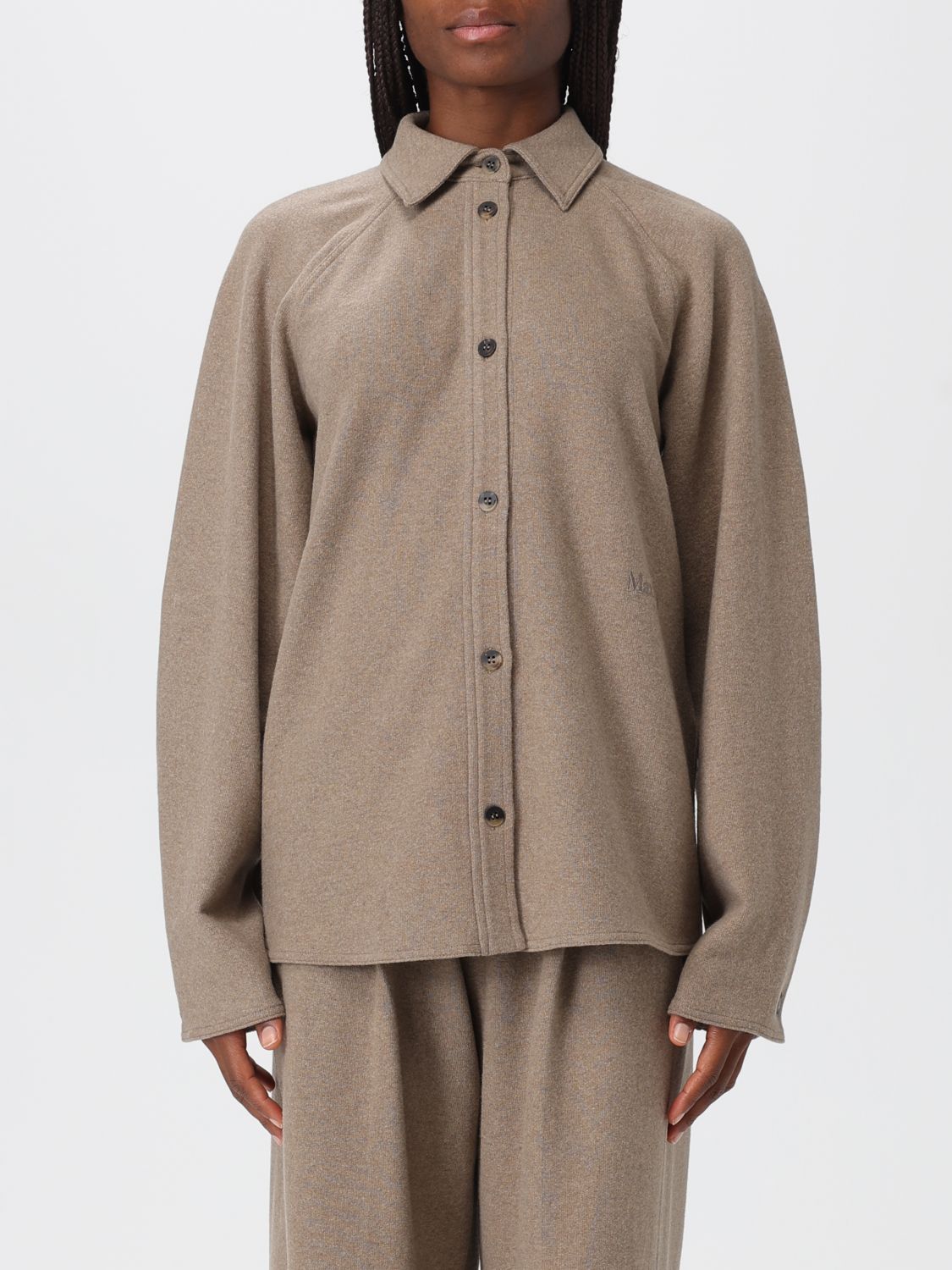 Max Mara Ceci Long-sleeved Shirt In Brown
