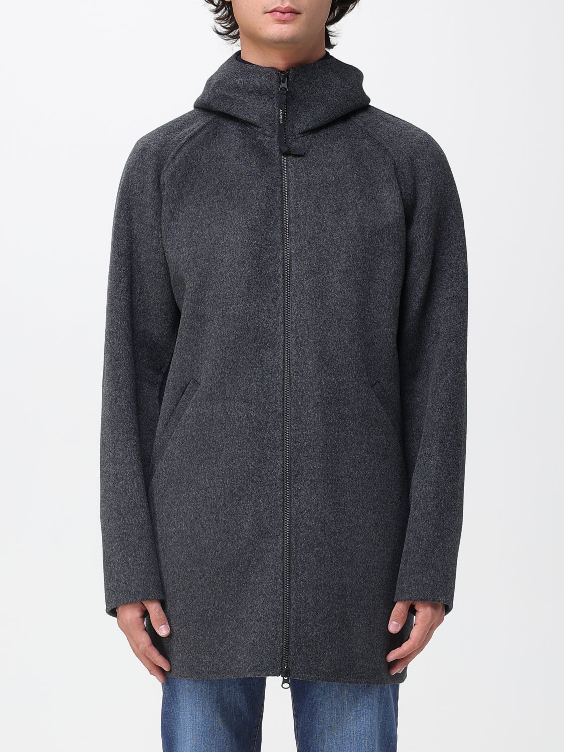 Aspesi Coat Men Color Charcoal In Gray