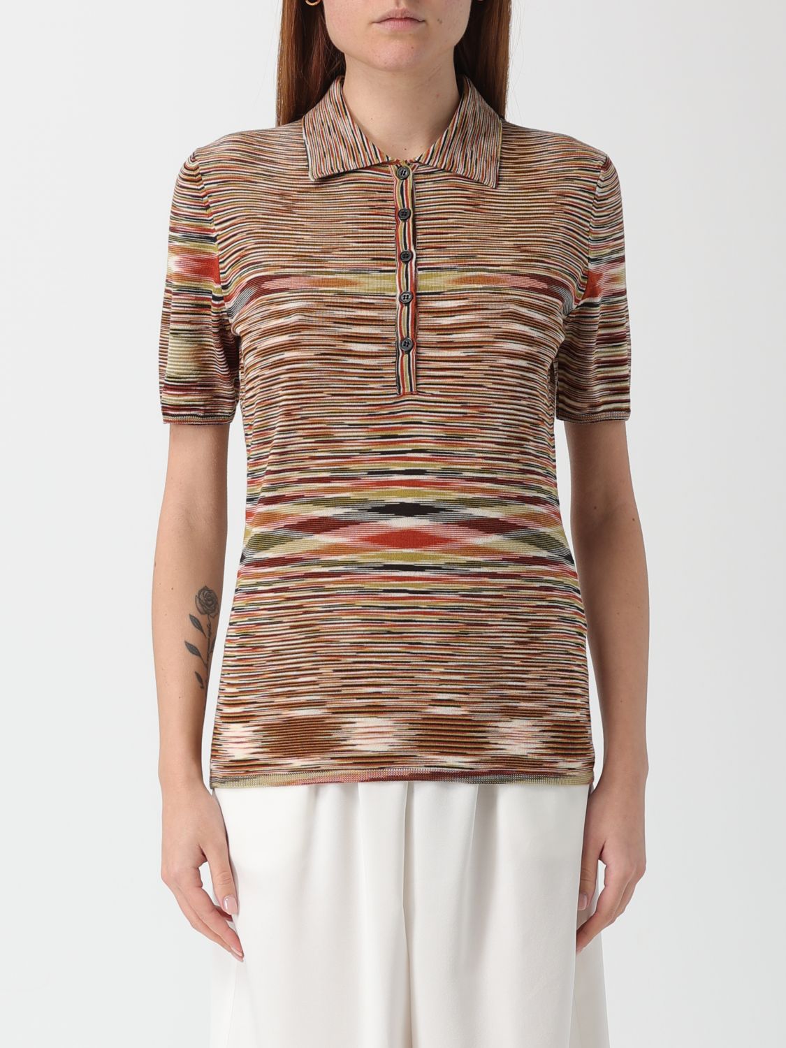 Missoni Polo Shirt  Woman Color Green In Multi