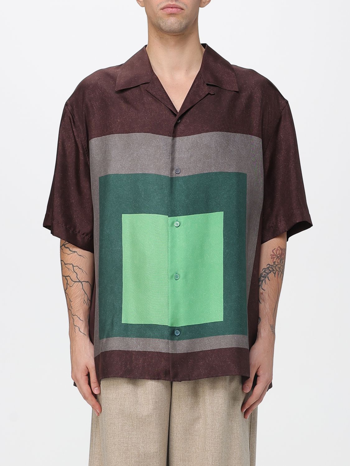Loewe Albers Bowling Shirt Shirts Multicolor In Brown