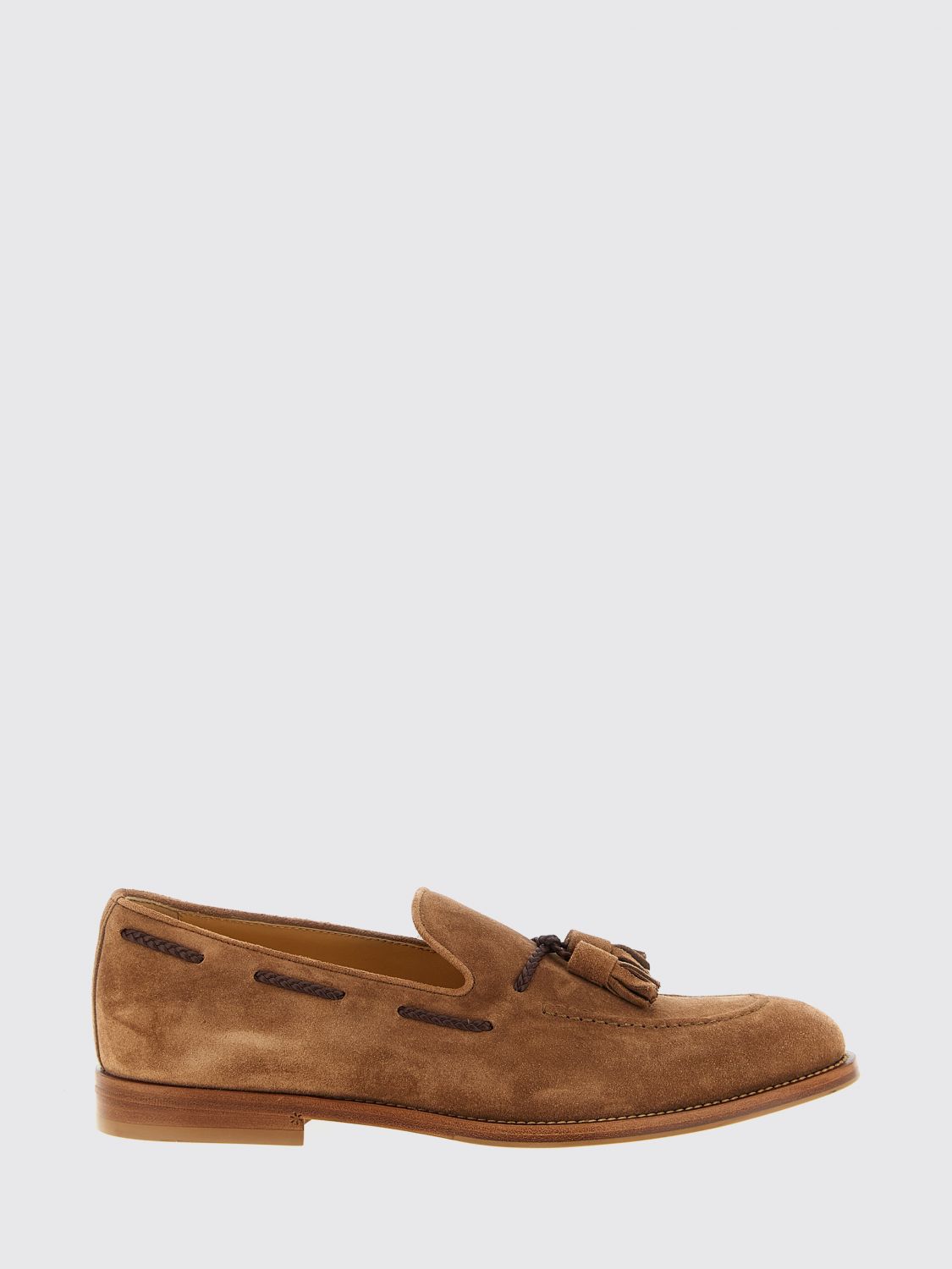 Brunello Cucinelli Men Suede Loafers In Brown
