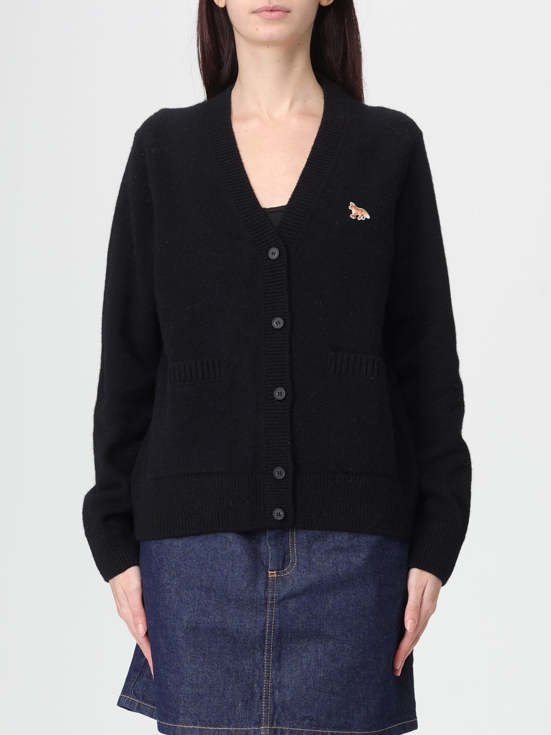 Maison Kitsuné Cardigan Woman Color Black In Black