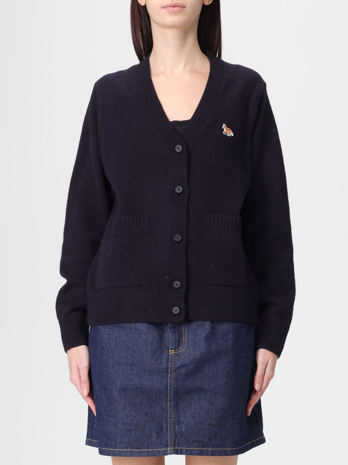 Maison Kitsuné Cardigan Woman Color Blue In Blue