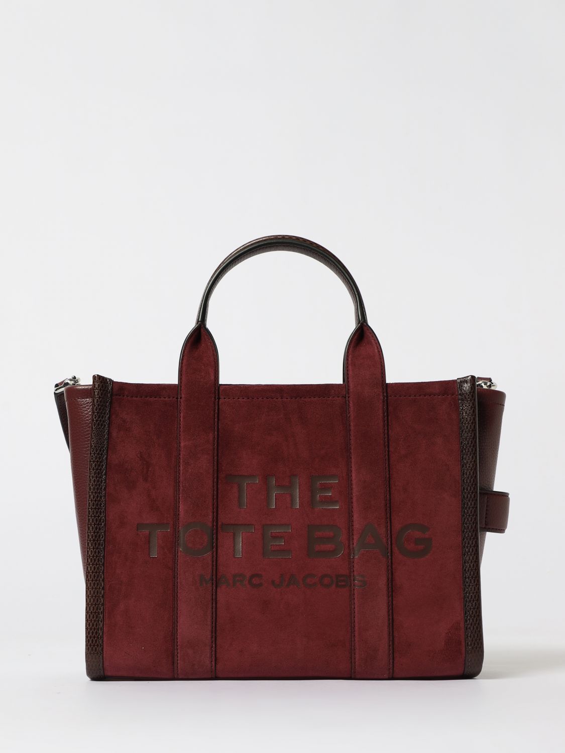 Marc Jacobs Women Dark Plum The Logo Medium Tote, Onesize Luxury Totes For Women Darveys In Purple