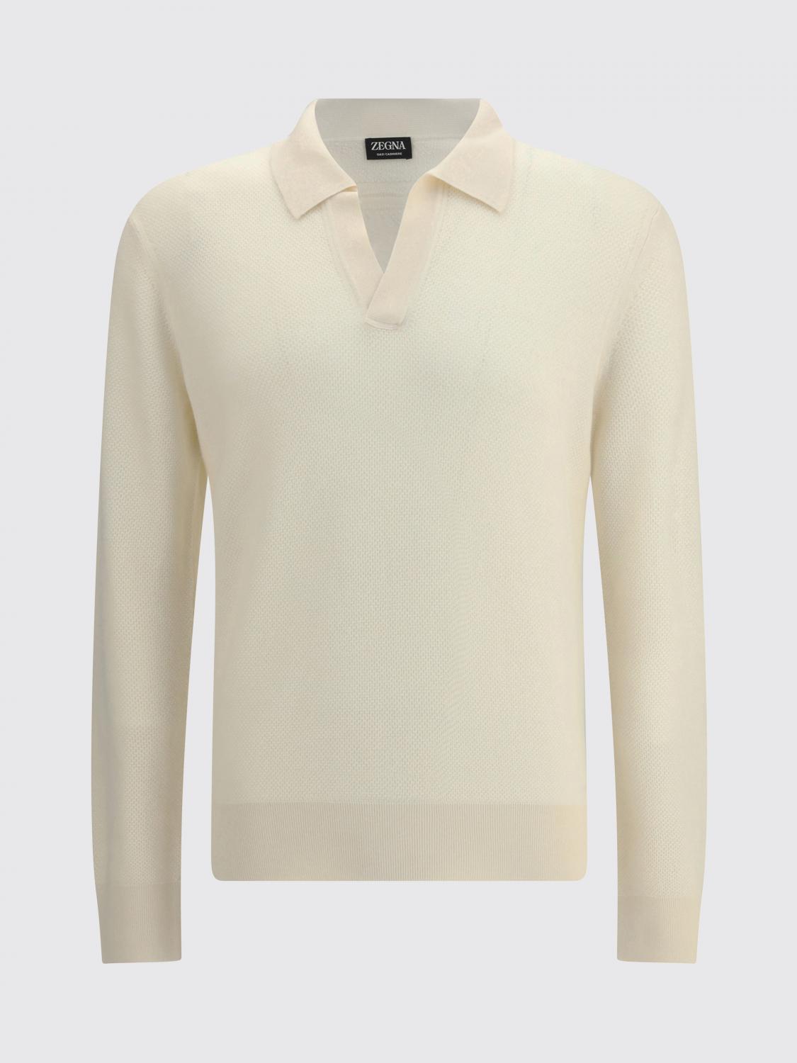 Zegna Cashmere Polo In Neutral