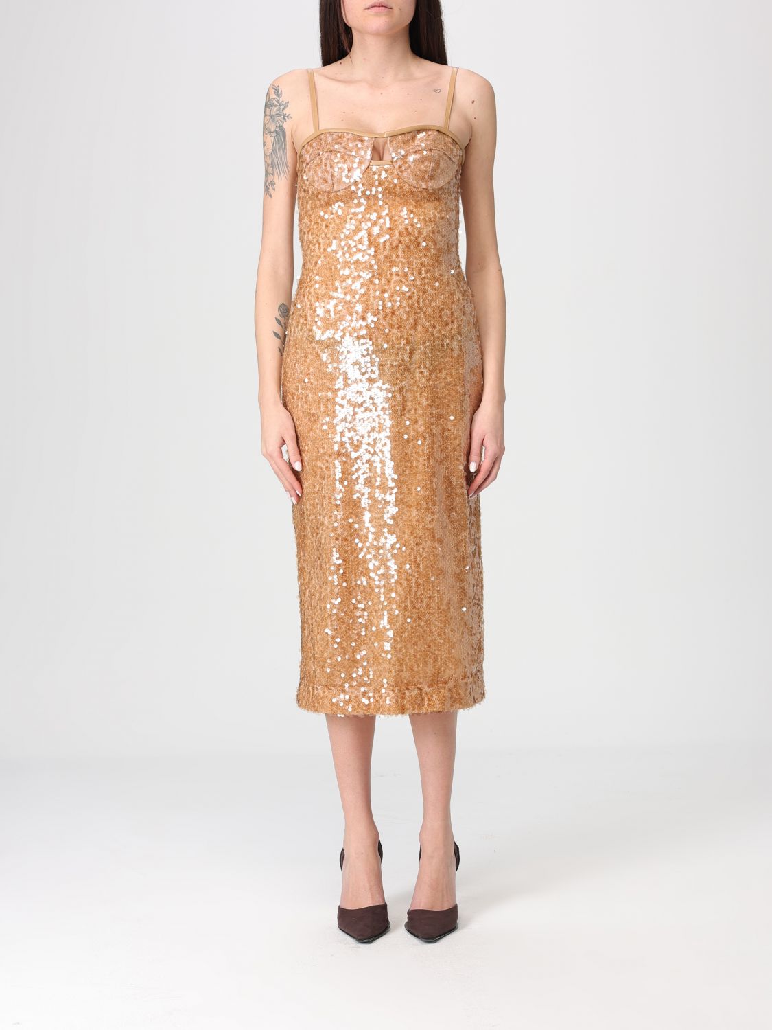 David Koma Dress Woman Color Brown