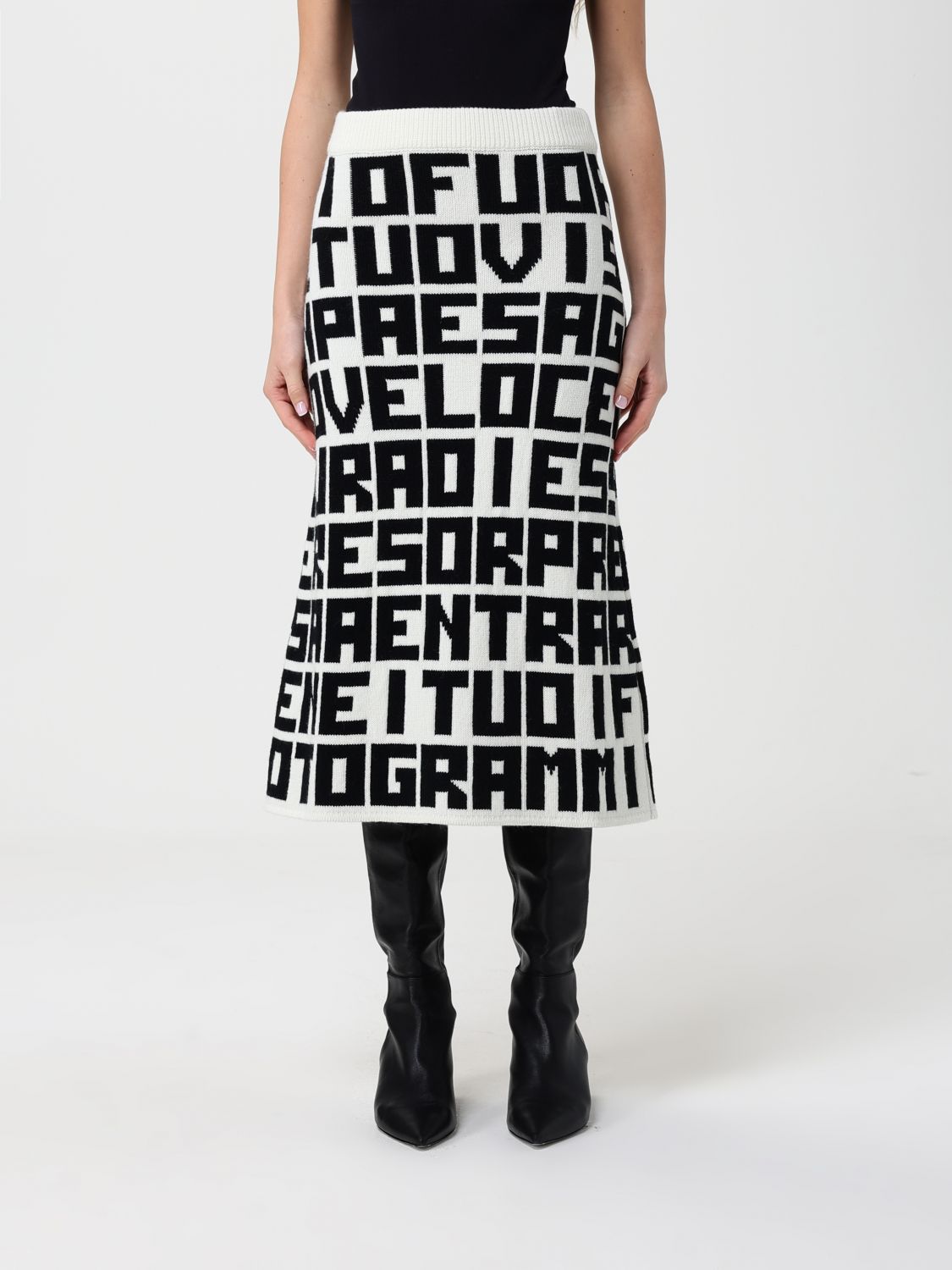 Msgm X Caterina Frongia Lettered Midi Skirt In Multi