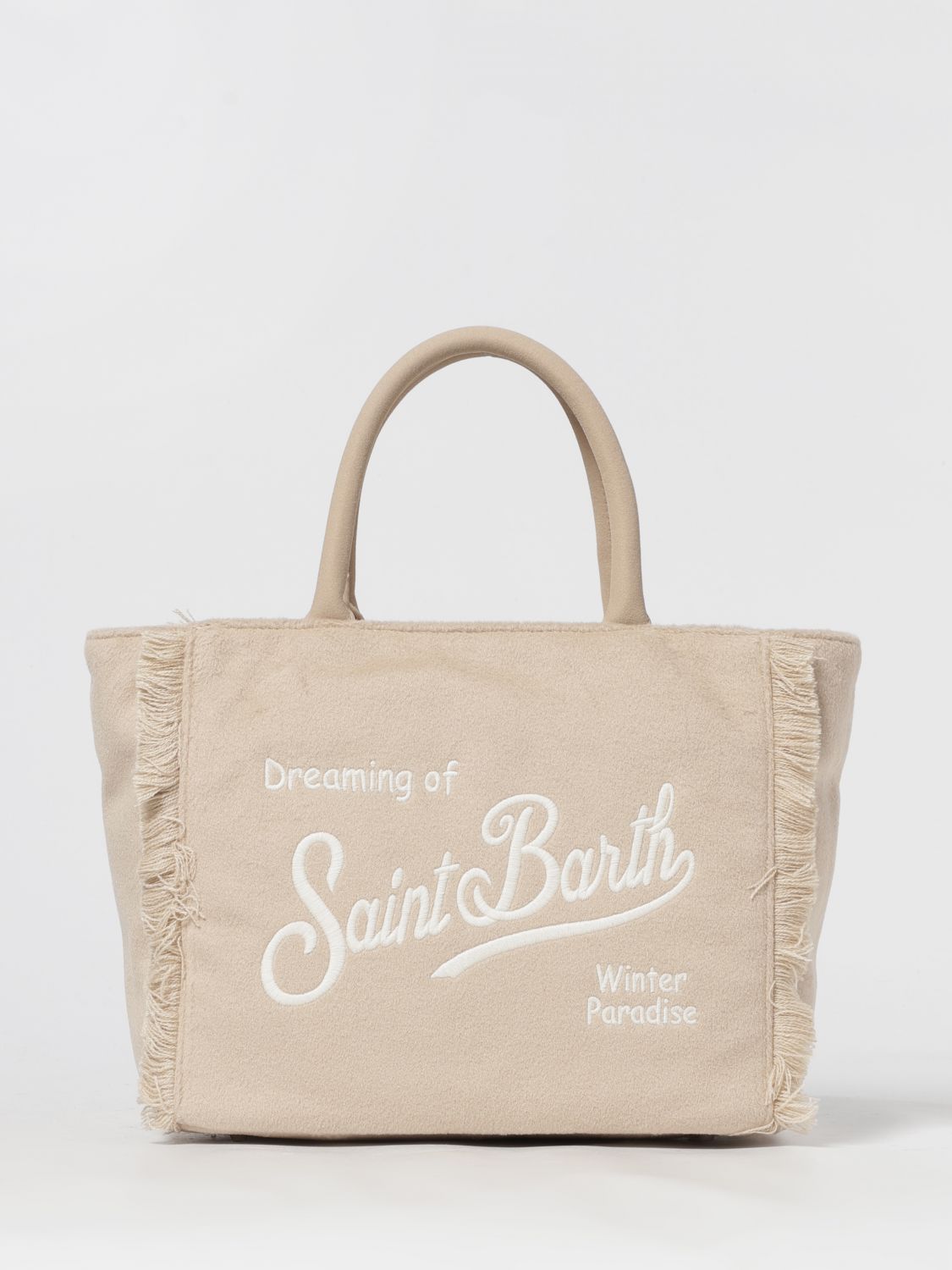 Mc2 Saint Barth Fringed Top-handle Tote Bag In Neutral