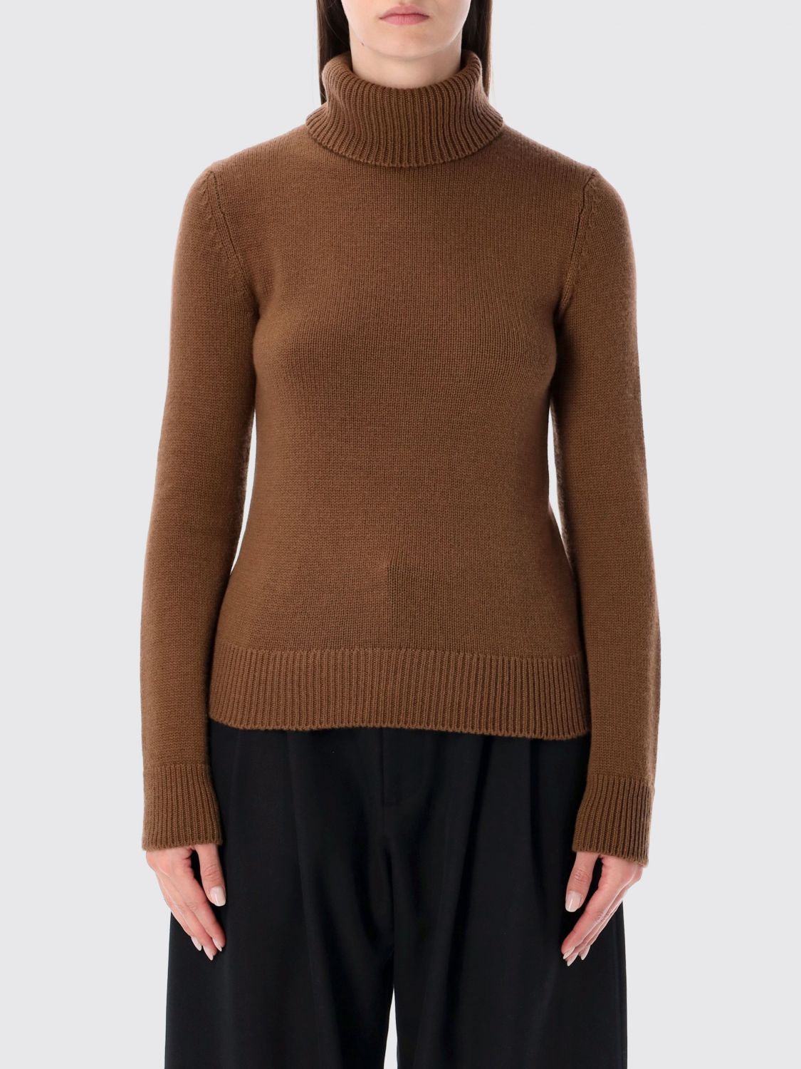 Polo Ralph Lauren High Neck Knit Cashmere Sweater In Brown