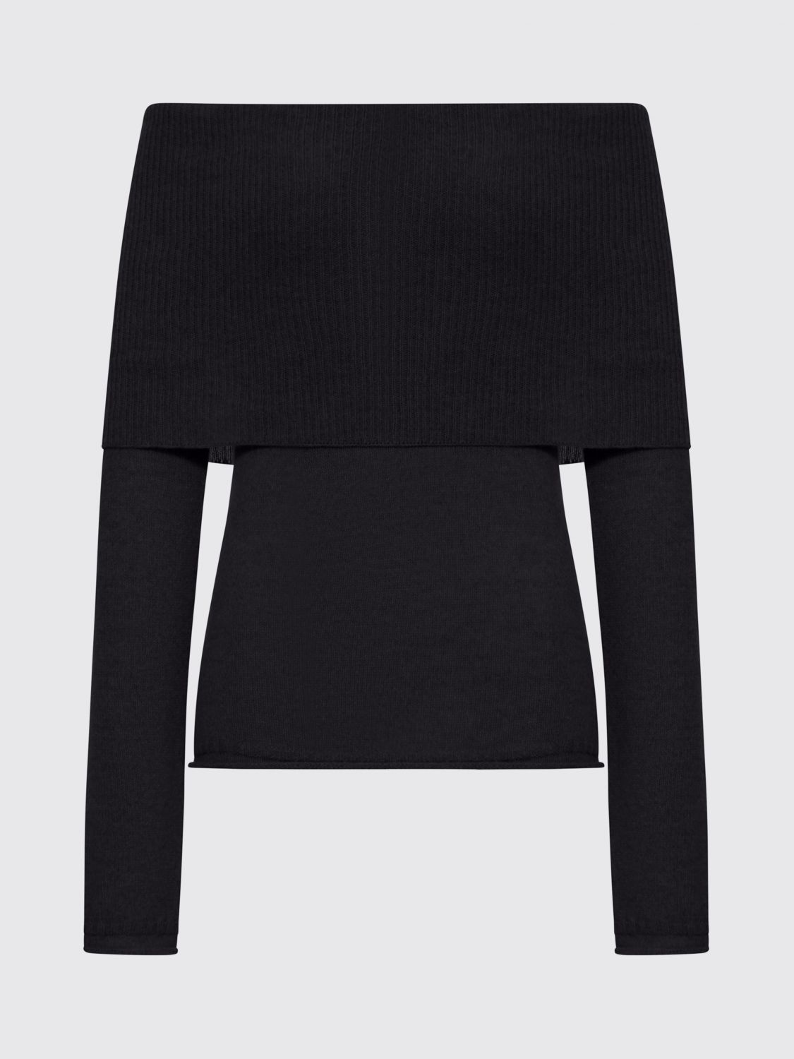 Roberto Collina Ribbed Boat Neck Sweater In Black