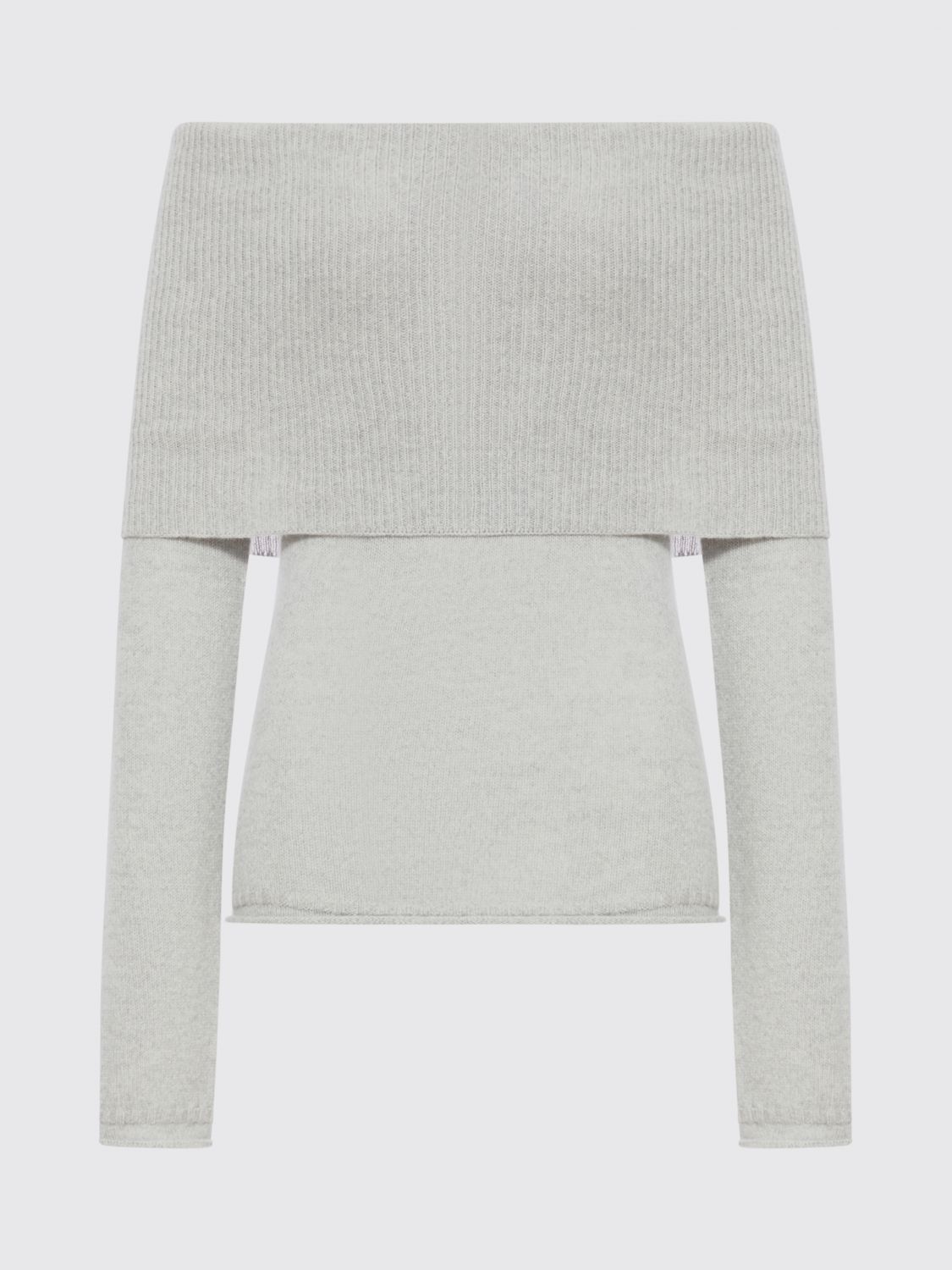 Roberto Collina Ribbed Boat Neck Sweater In Gray