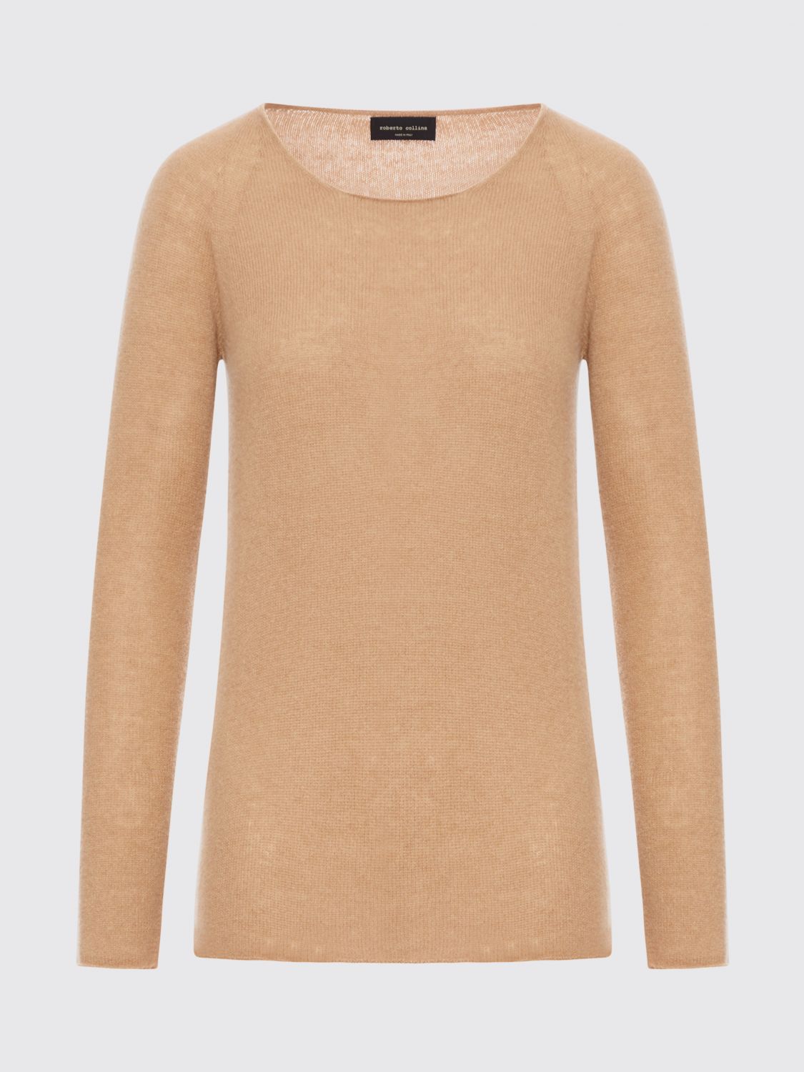 Roberto Collina Crew Neck Cashmere Sweater In Brown