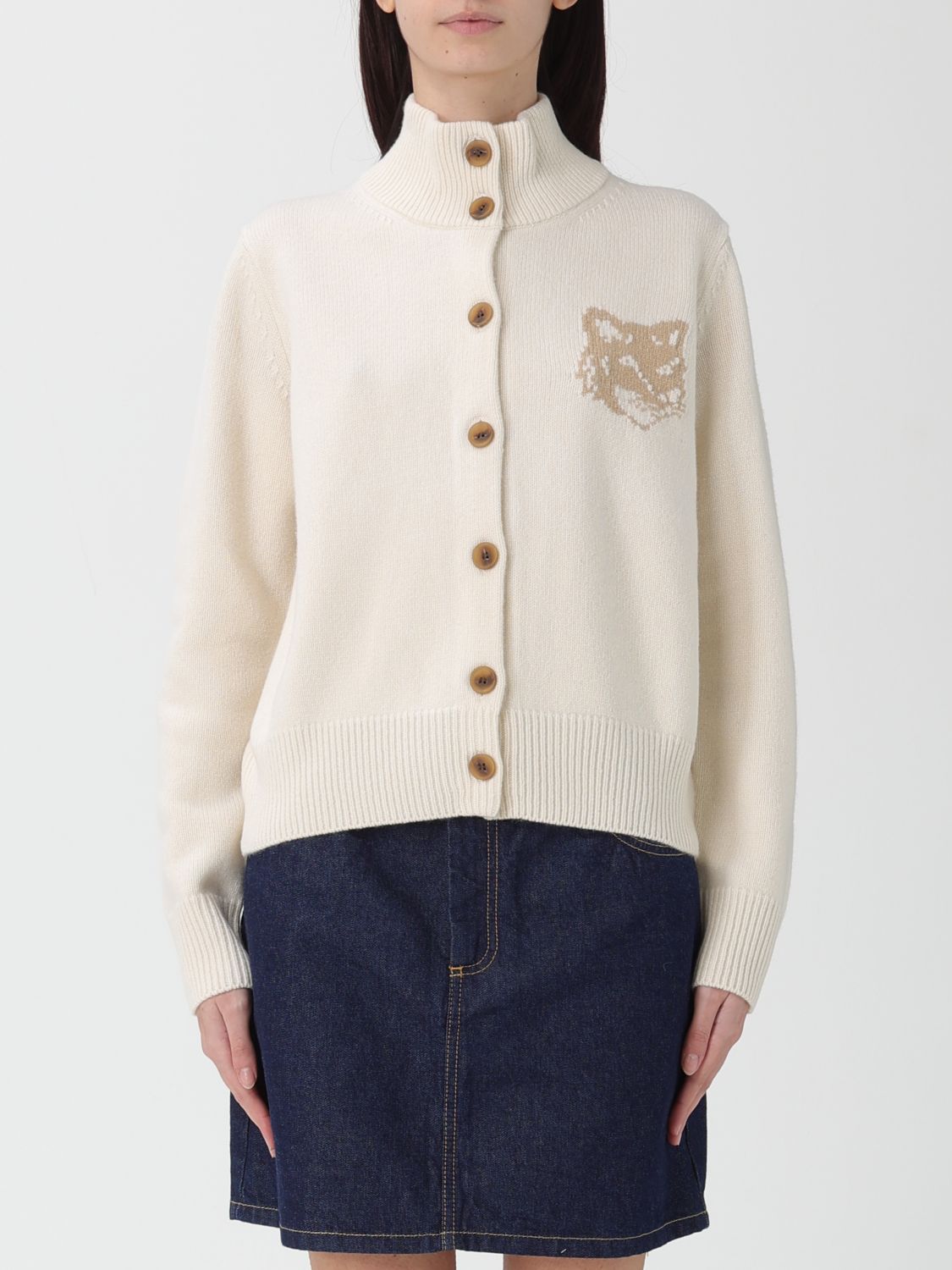 Maison Kitsuné Sweater Woman Color Yellow Cream In White