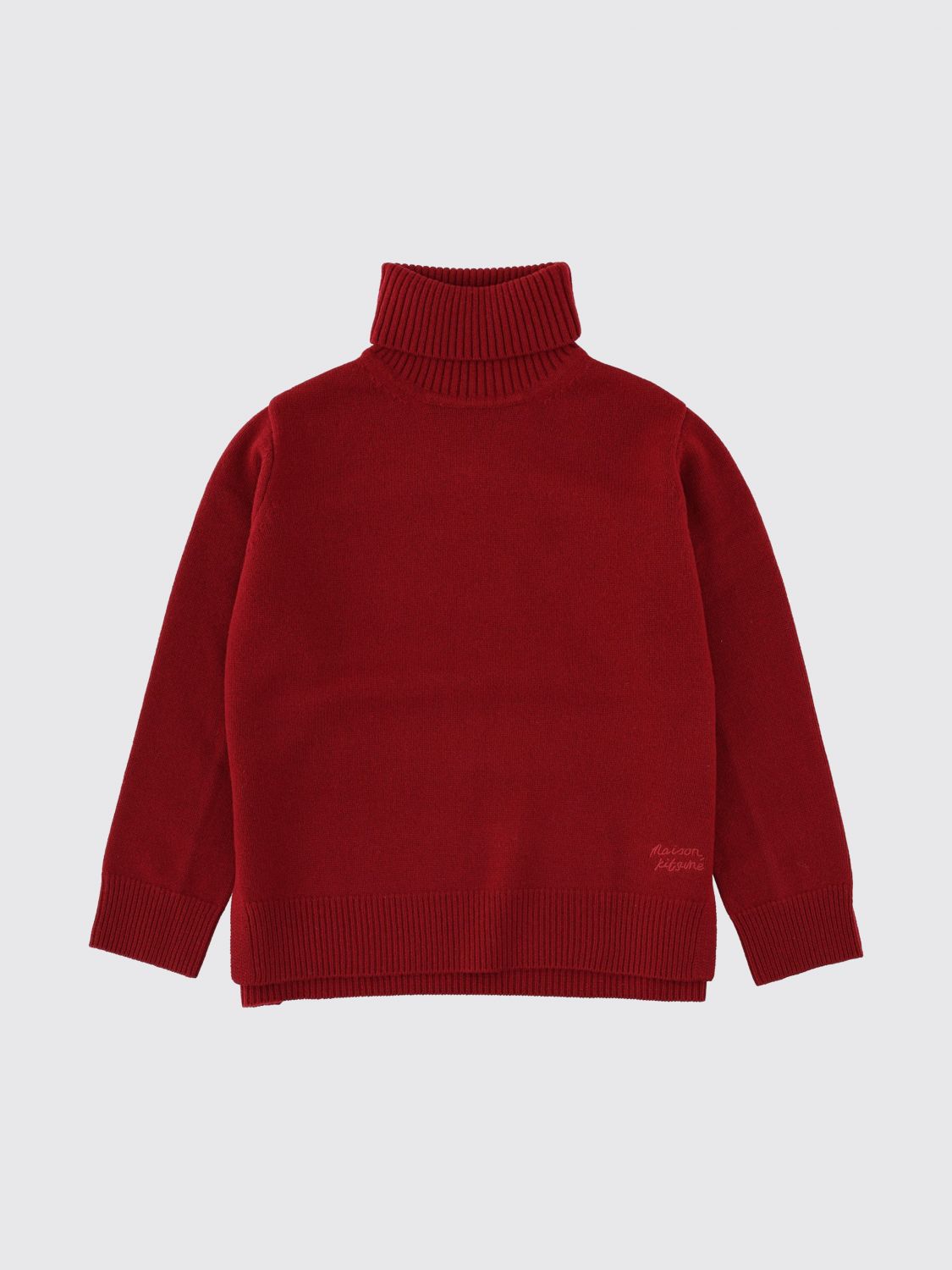 Maison Kitsuné Turtleneck Sweater In Burgundy