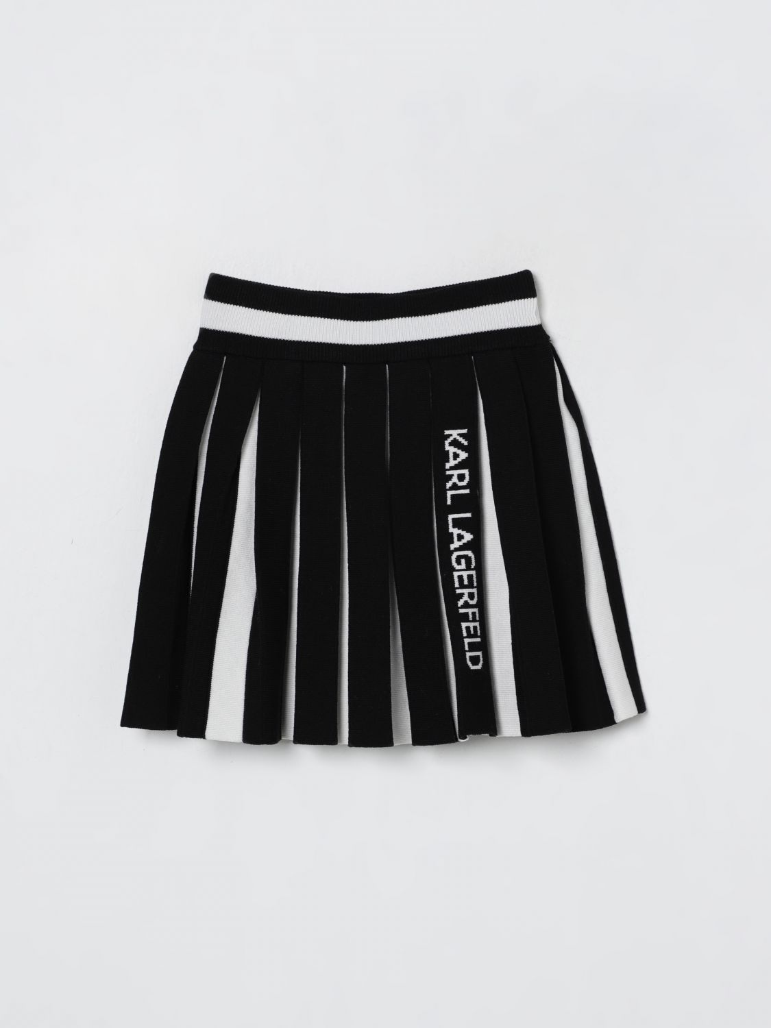 Karl Lagerfeld Black Skirt For Girl With Logo In Black