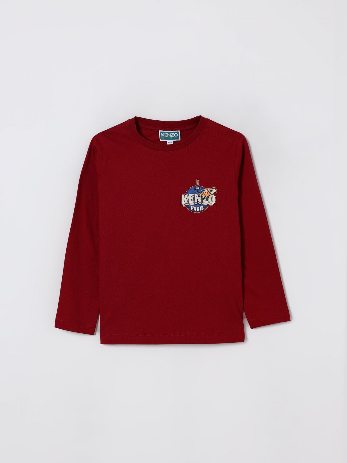 Kenzo Logo-print Long-sleeve T-shirt In Burgundy