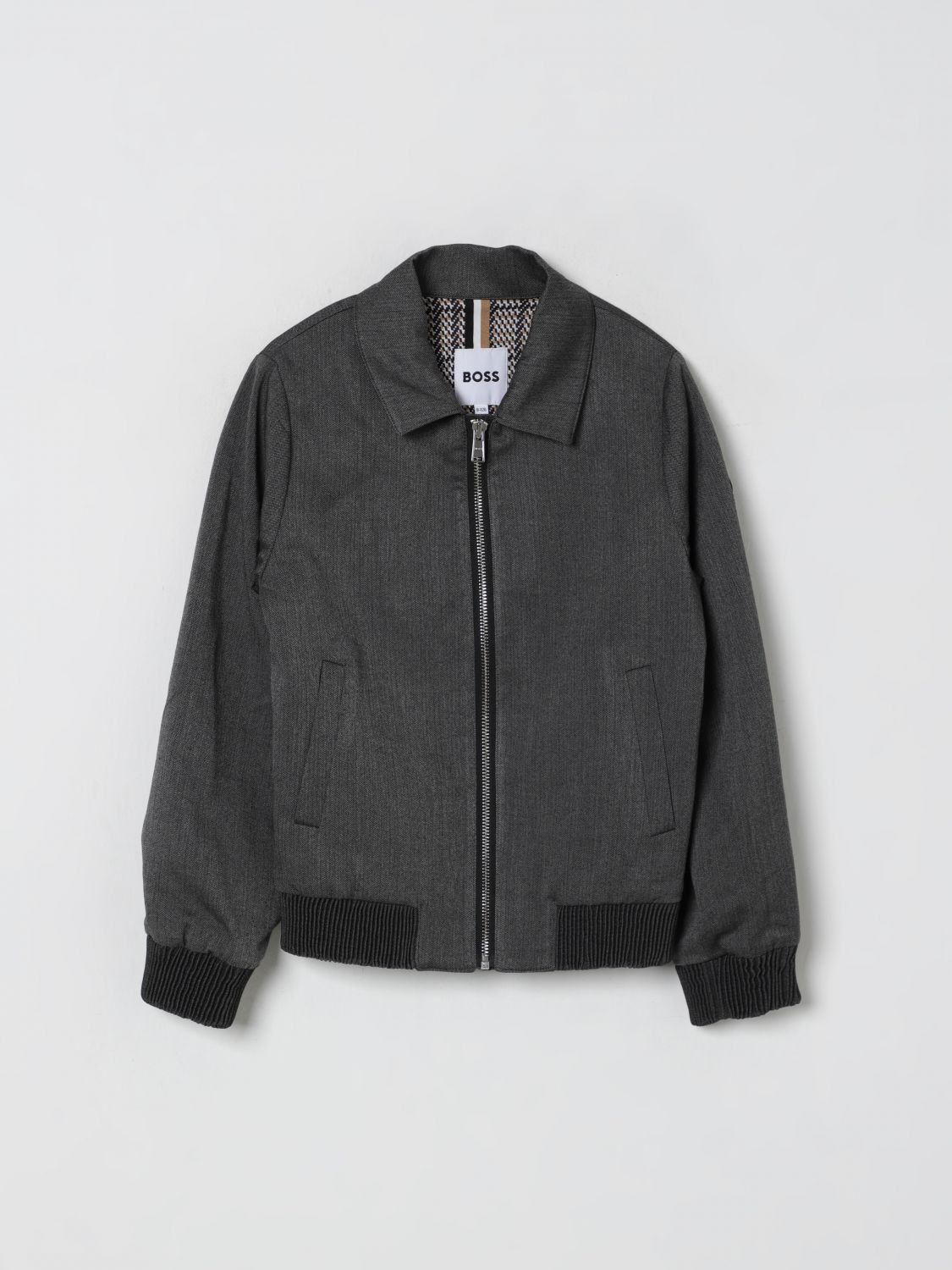 Hugo Boss Jacket Boss Kids Color Black In Gray