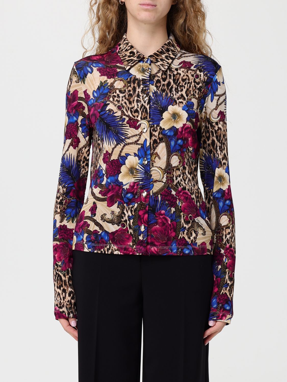 Just Cavalli Shirt Woman Color Multicolor In Blue