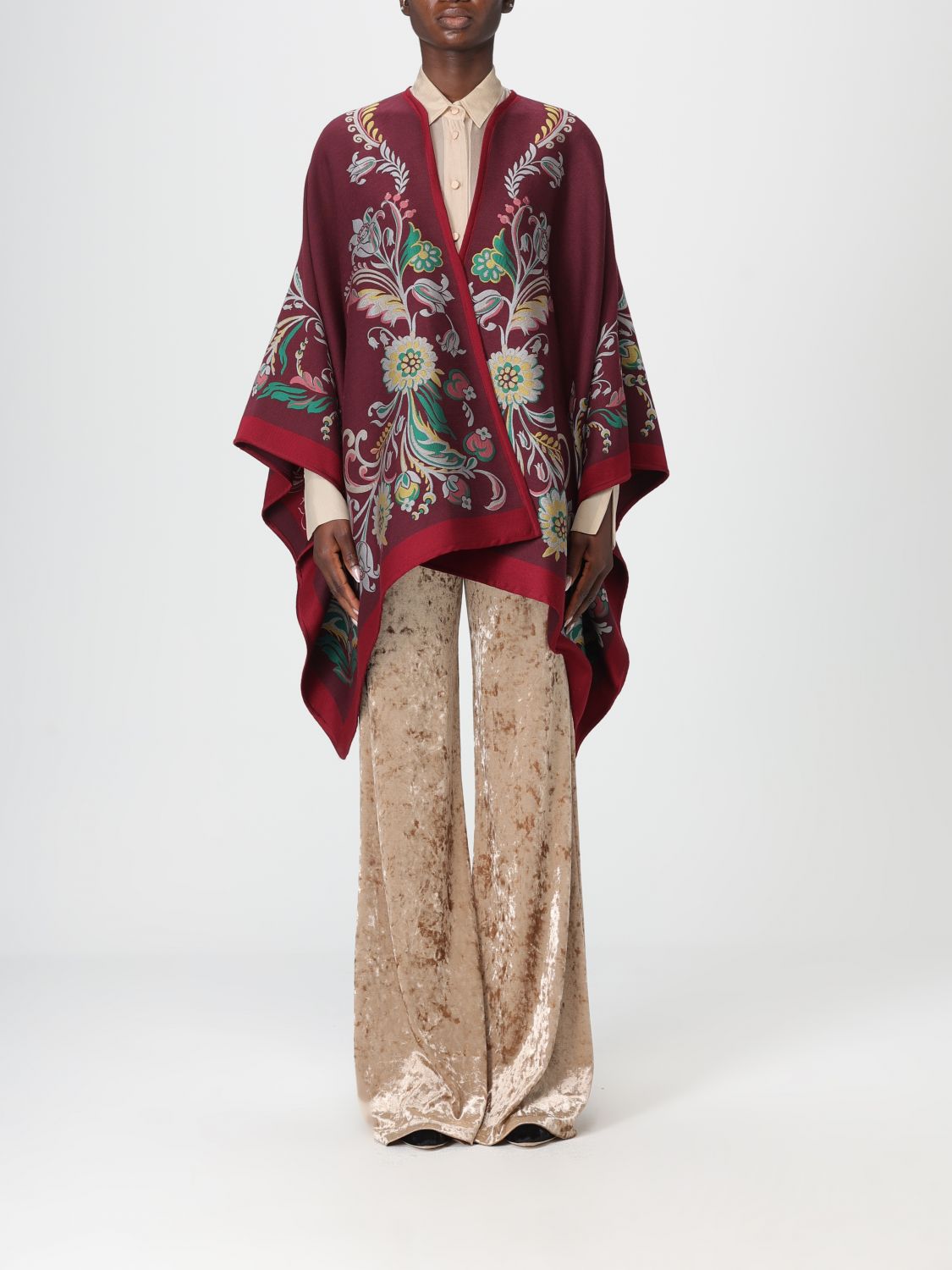 Etro Cape Woman Color Burgundy In Burgundy