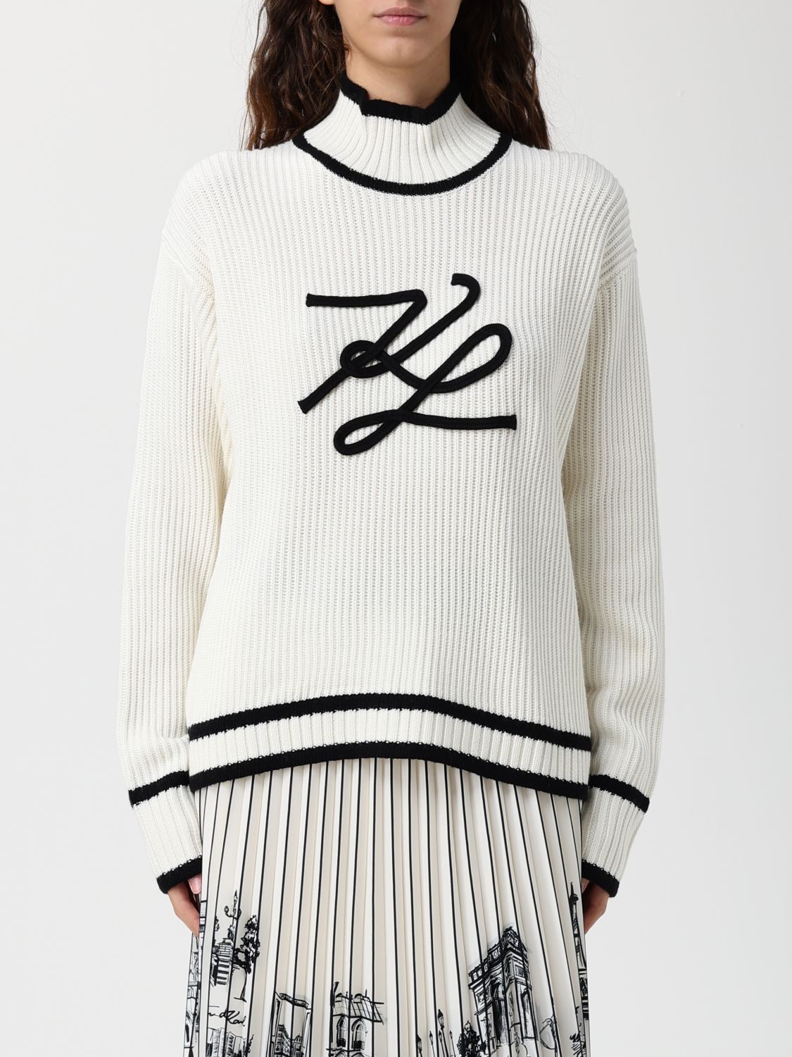 Karl Lagerfeld Sweater  Woman Color White In White