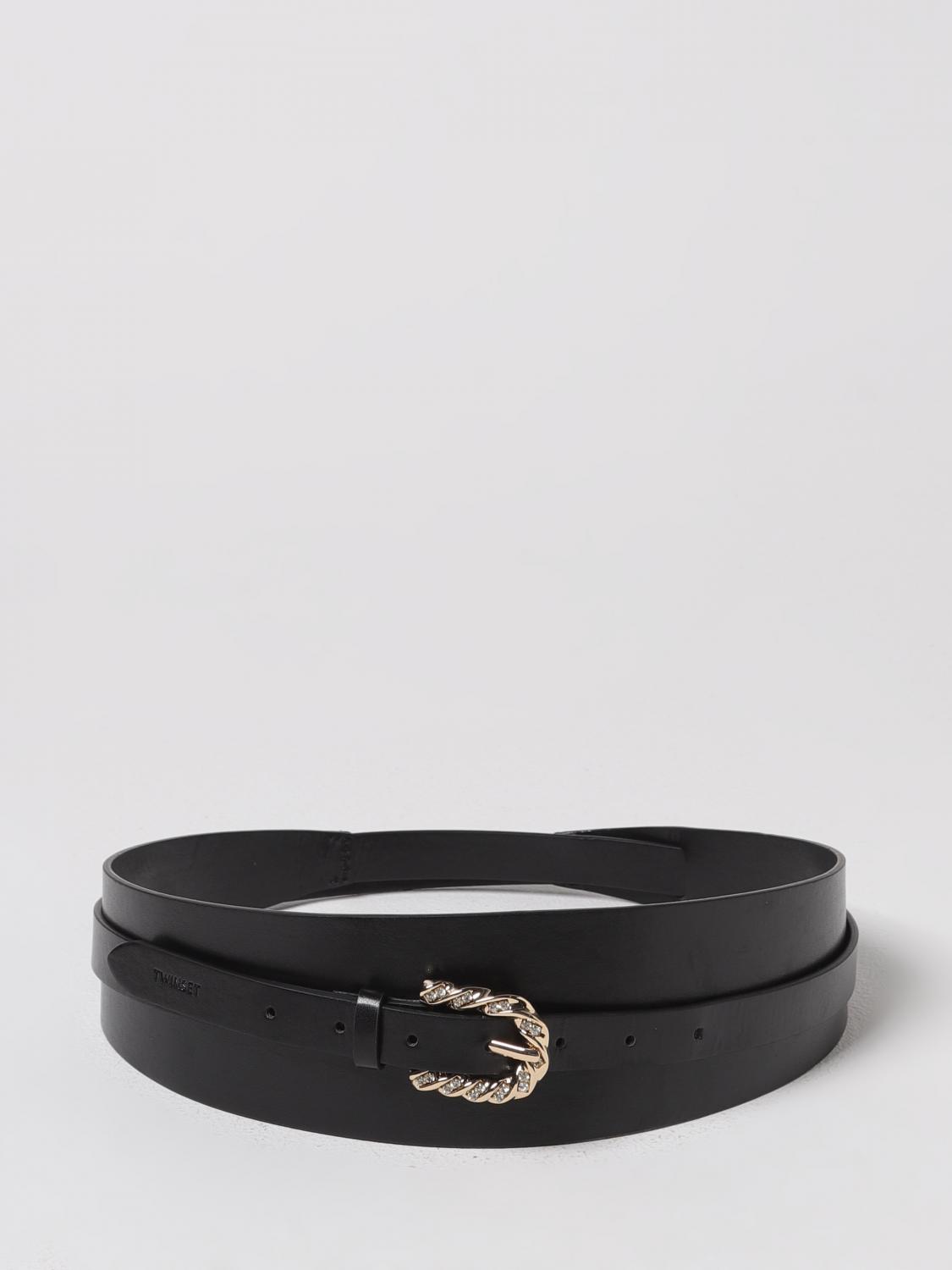 Cintura Twinset in pelle con fibbia torchon