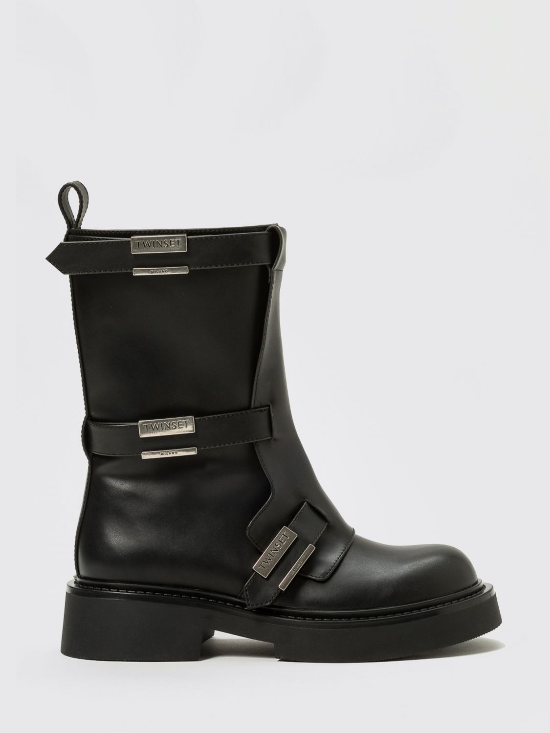 Twinset Buckle Strap Boot In Black
