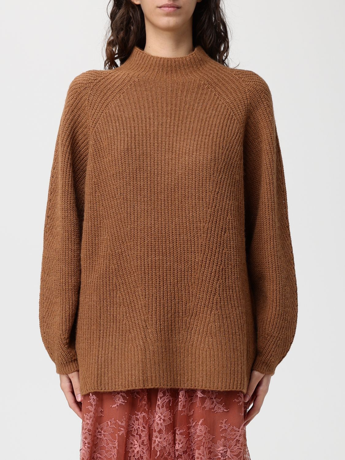Twinset Sweater Woman Color Beige In Brown