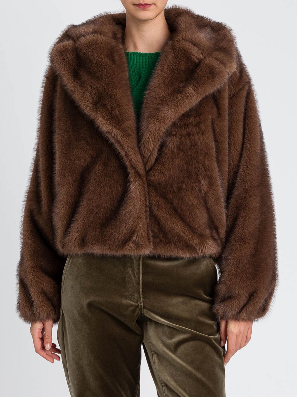 Twinset Actitude Fur Coat  Woman Color Brown