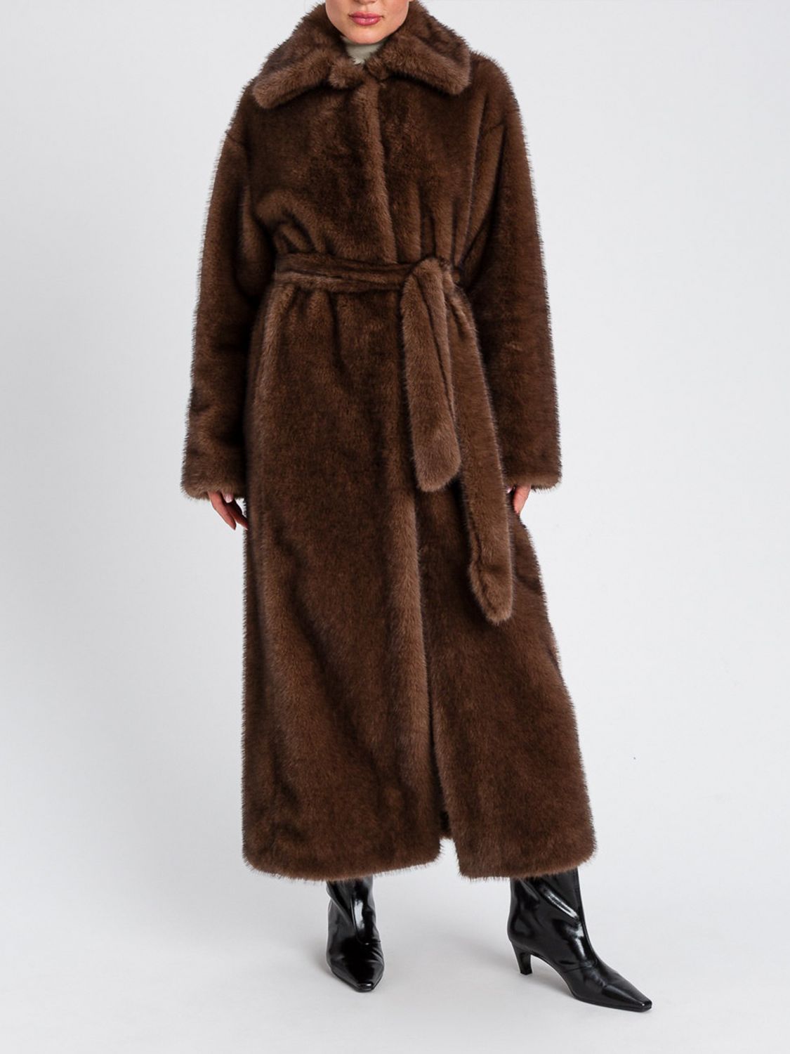 Twinset Actitude Fur Coat  Woman Color Brown