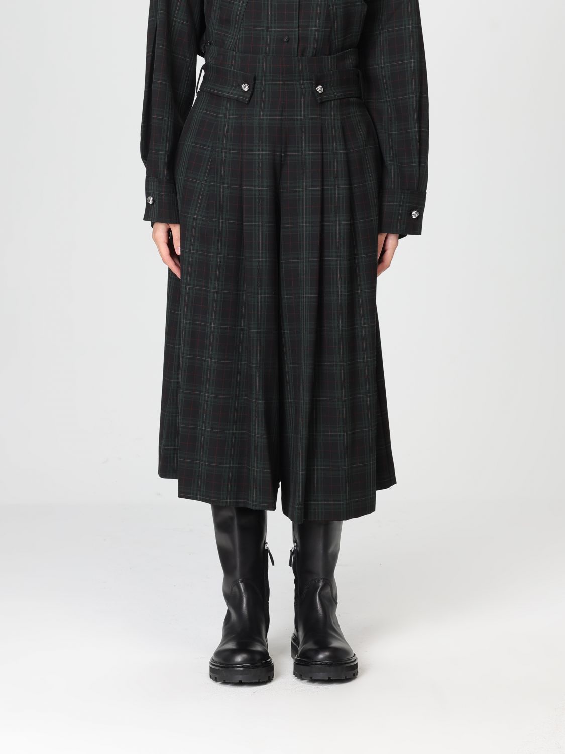 Twinset Actitude Pants Woman Color Green In Black