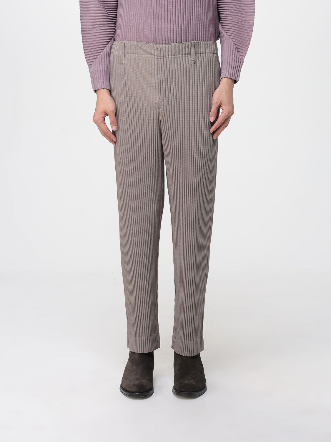 Issey Miyake Pants Homme Plisse' Men Color Beige In Gray