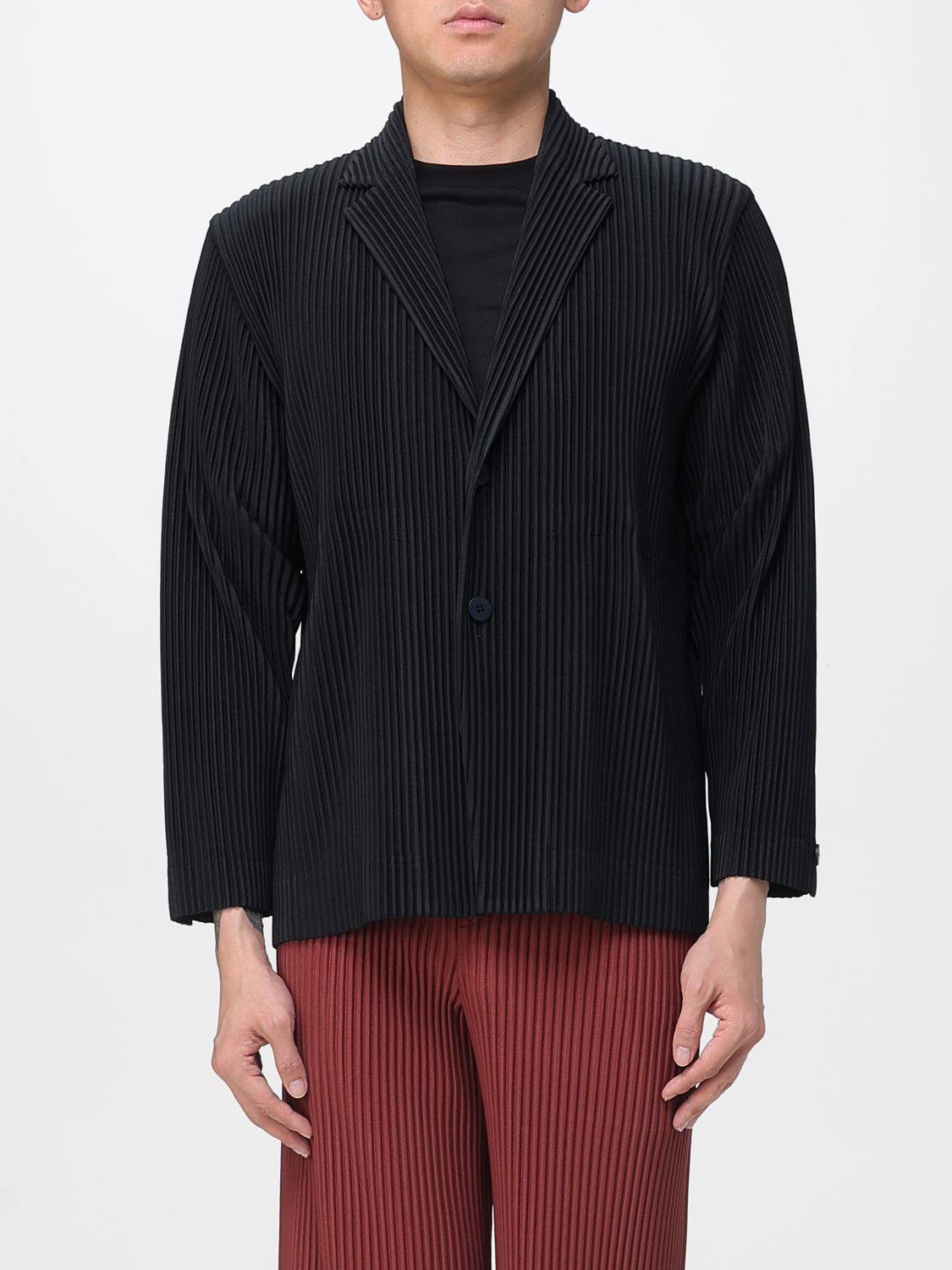 Issey Miyake Blazer Homme Plisse'  Men Color Black In Black