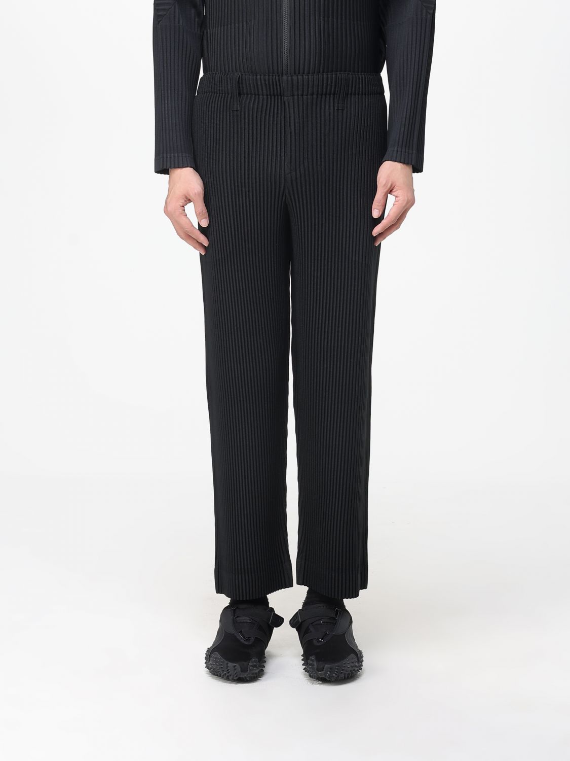 Issey Miyake Pants Homme Plisse' Men Color Black In Black