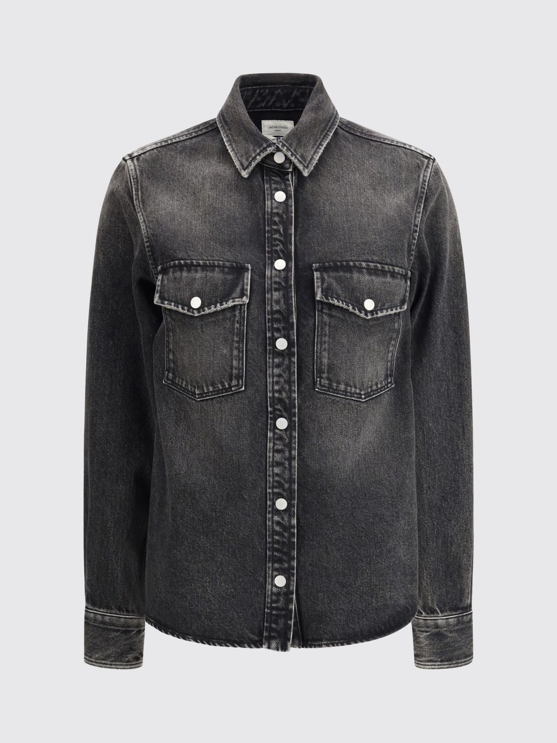 Jacob Cohen Western Shirt In Cotton And Lyocell Denim In Black