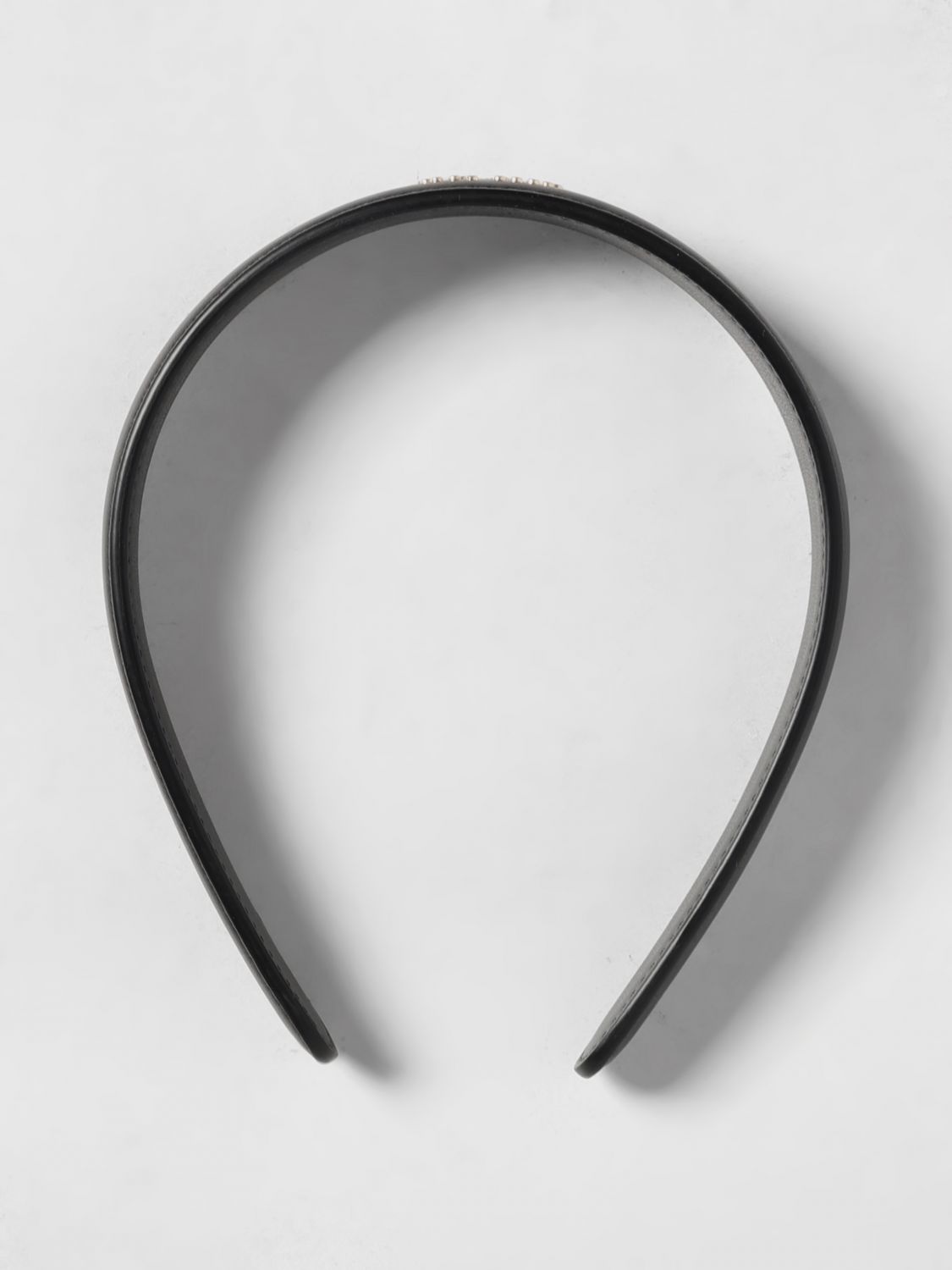 Valentino Garavani Valentino Vlogo Leather Headband In Black