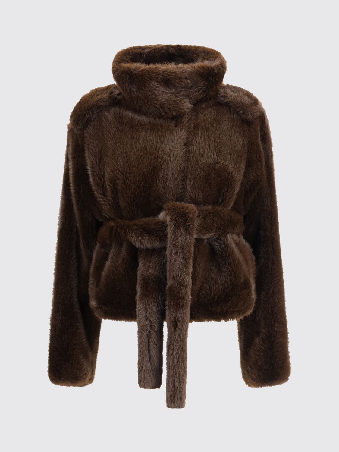 Darkpark Hunter Faux Fur Jacket In Brown