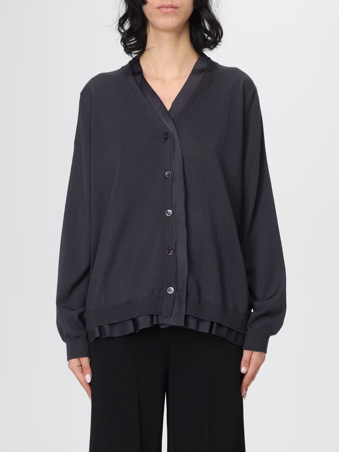 Semicouture Sweater  Woman Color Charcoal In Blue