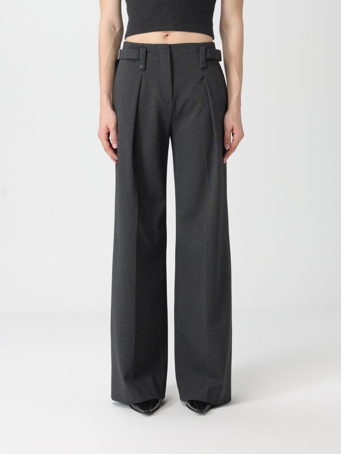 Semicouture Pants Woman Color Grey In Brown