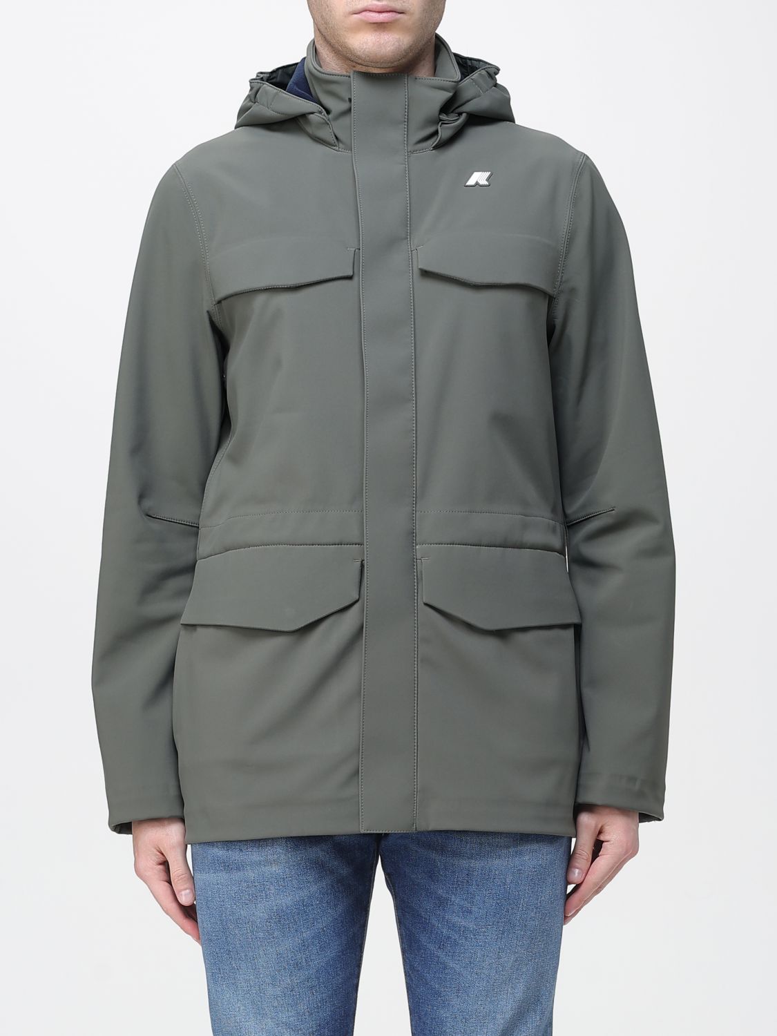 K-way Jacket  Men Color Green In Gray